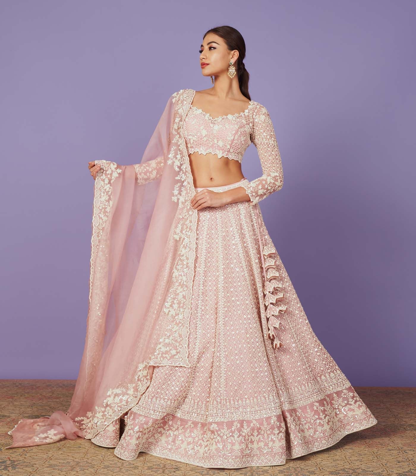 Pink Organza Galilea Lehenga Set