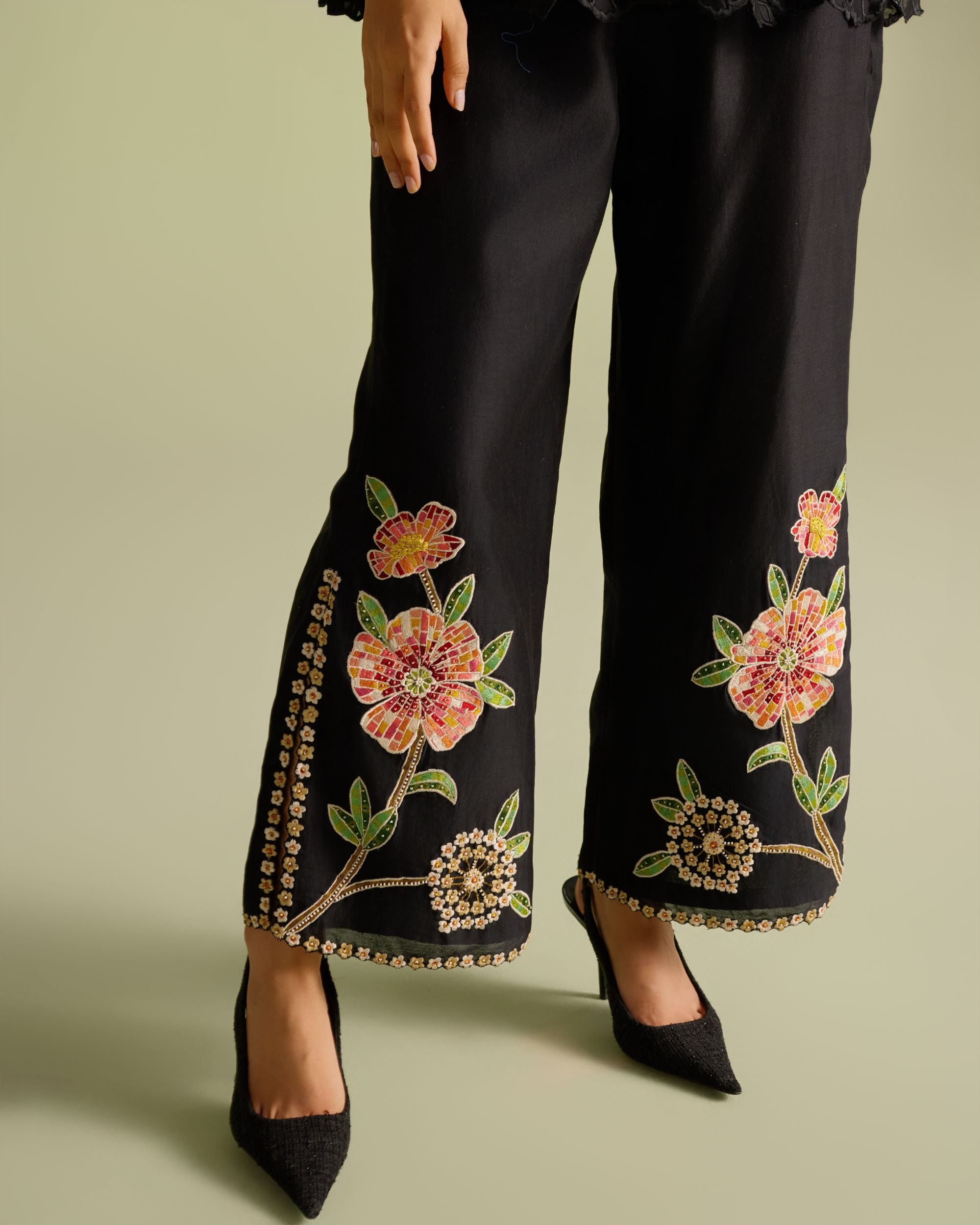 Black Mosaic Pants