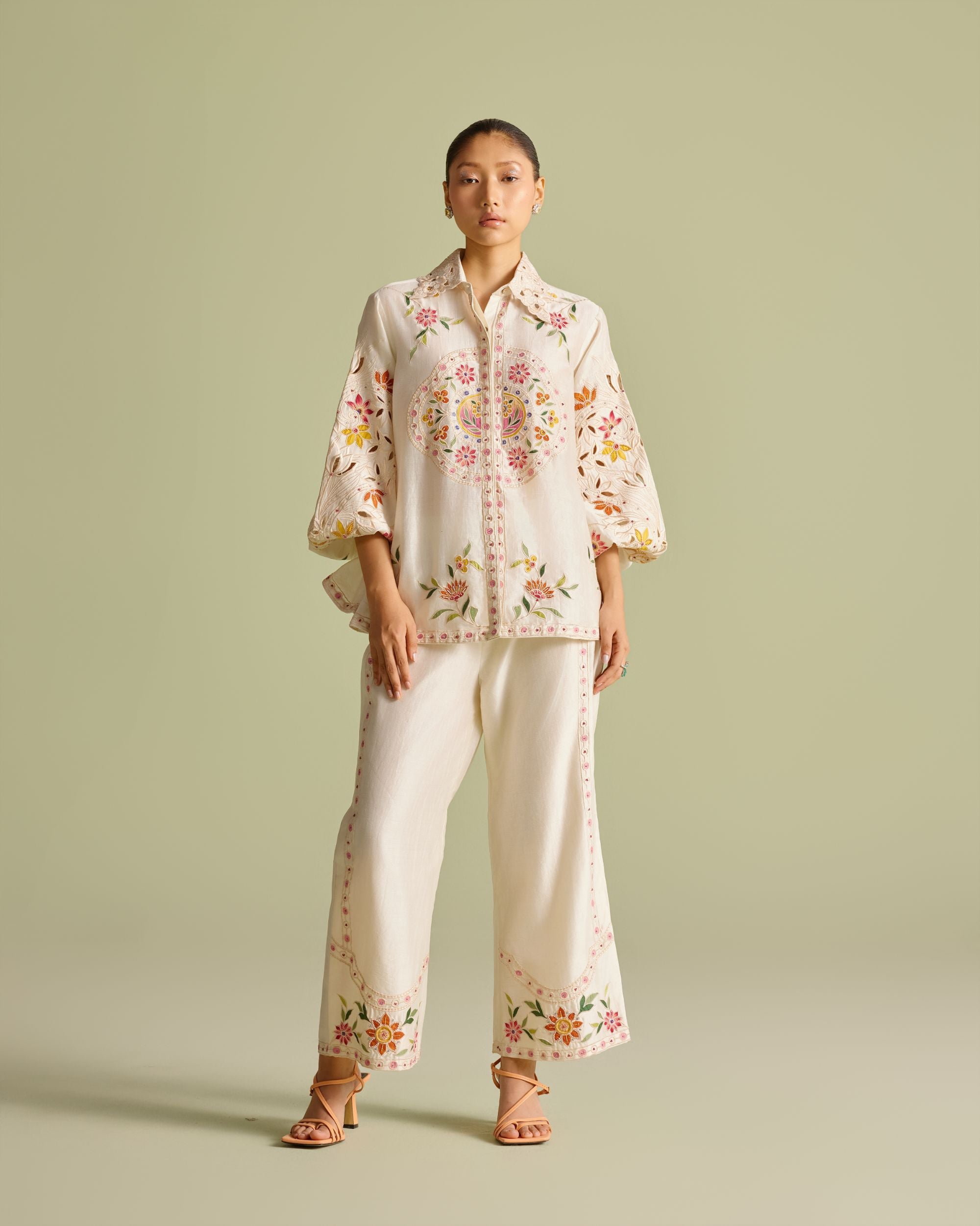 Ivory Applique Pants