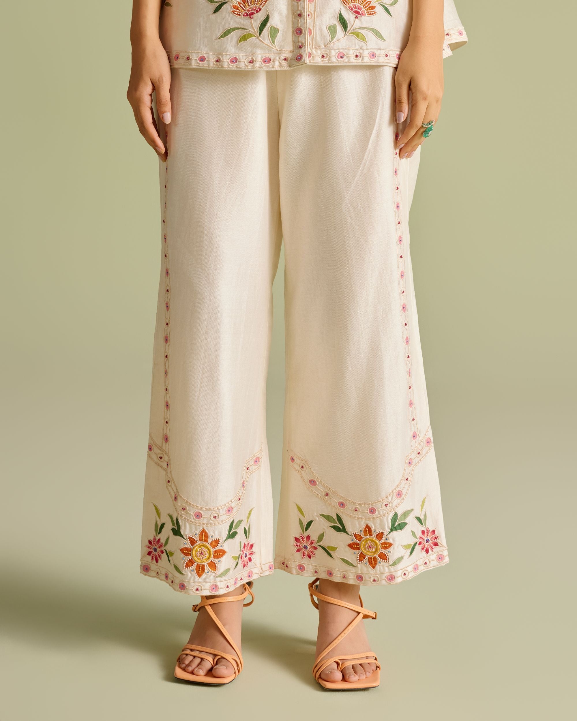 Ivory Applique Pants