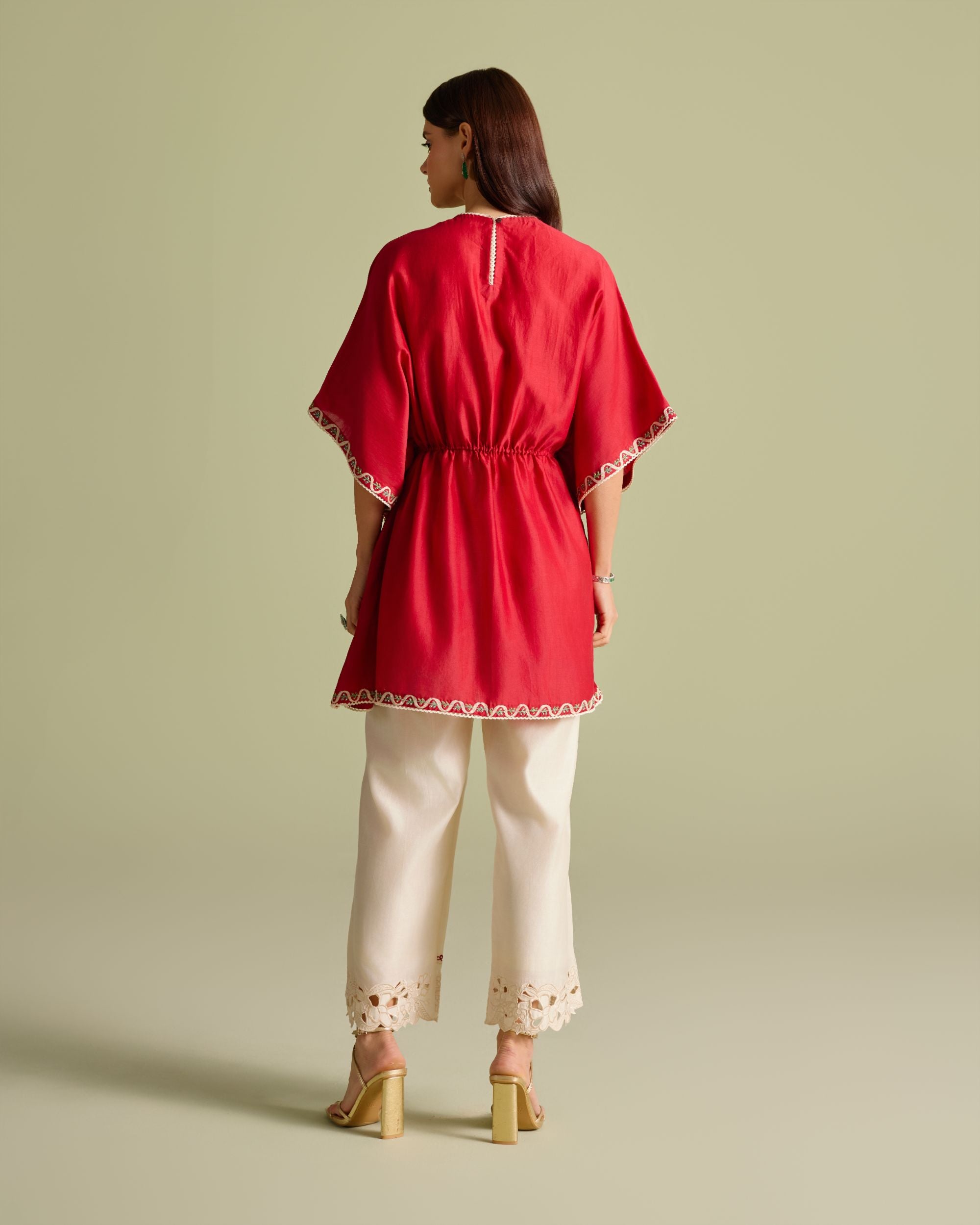 Ivory Cutwork Embroidered Pants