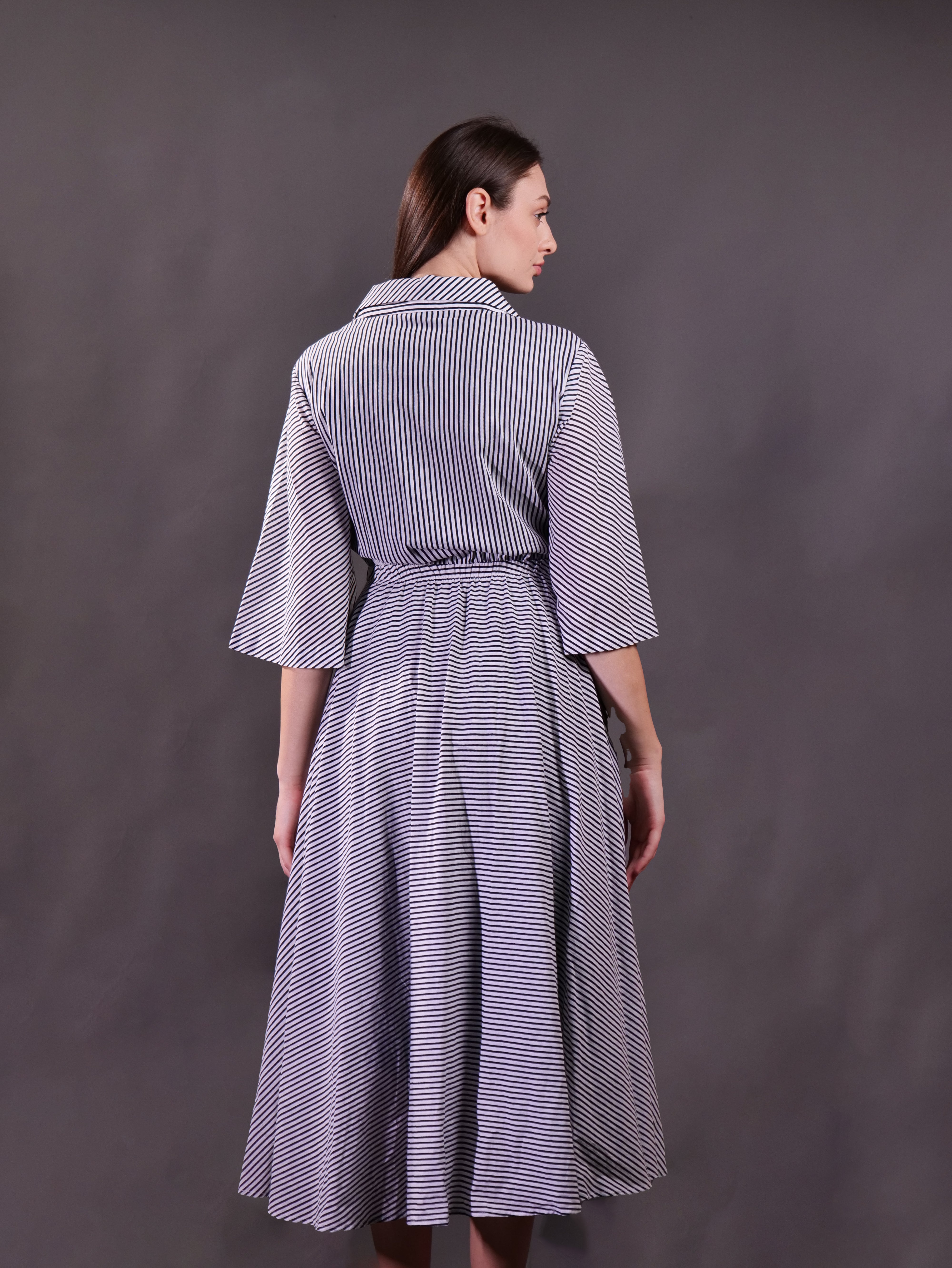 Block Printed Stripe dress