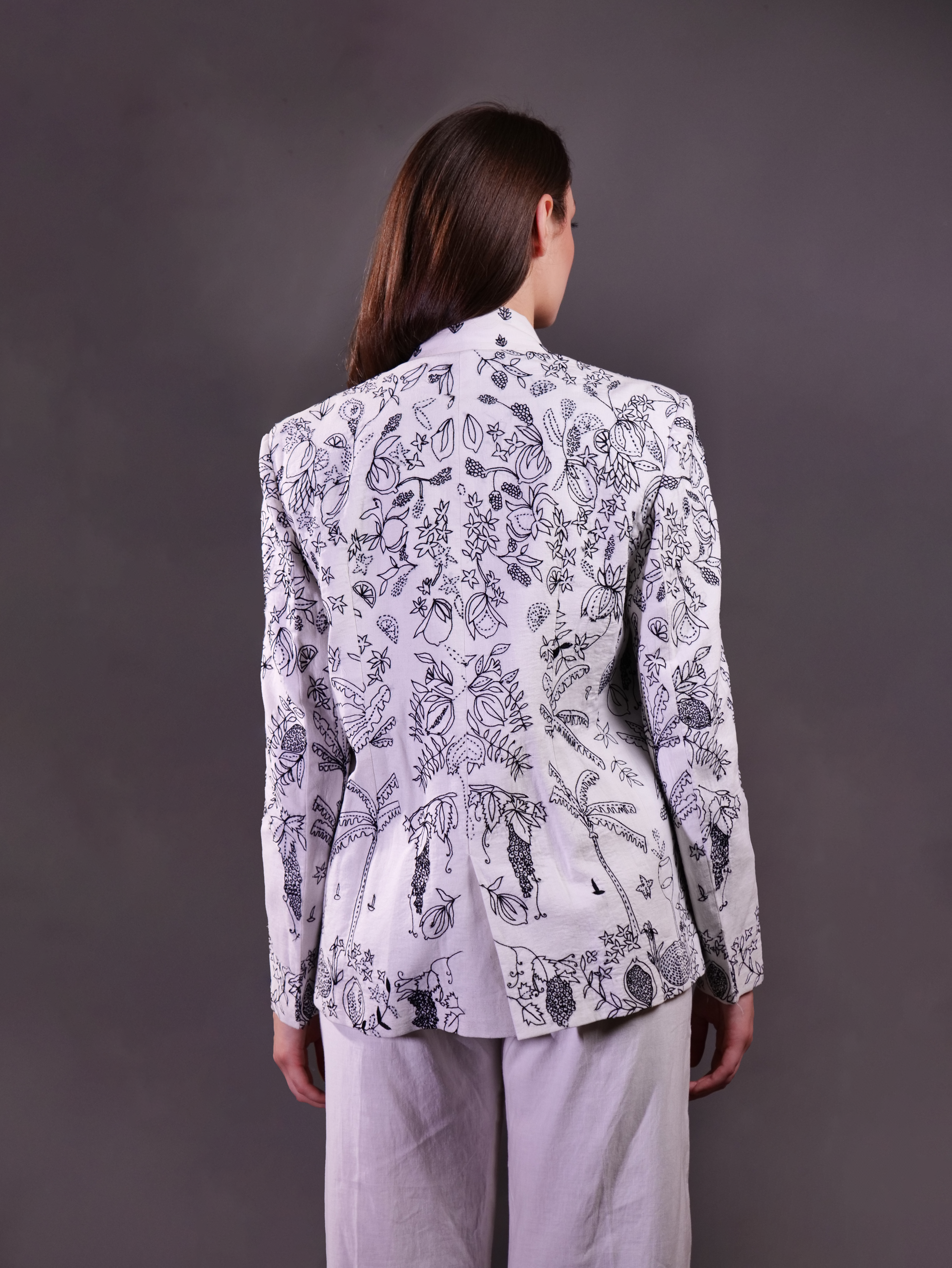 Kantha Embroidered Blazer with Trousers