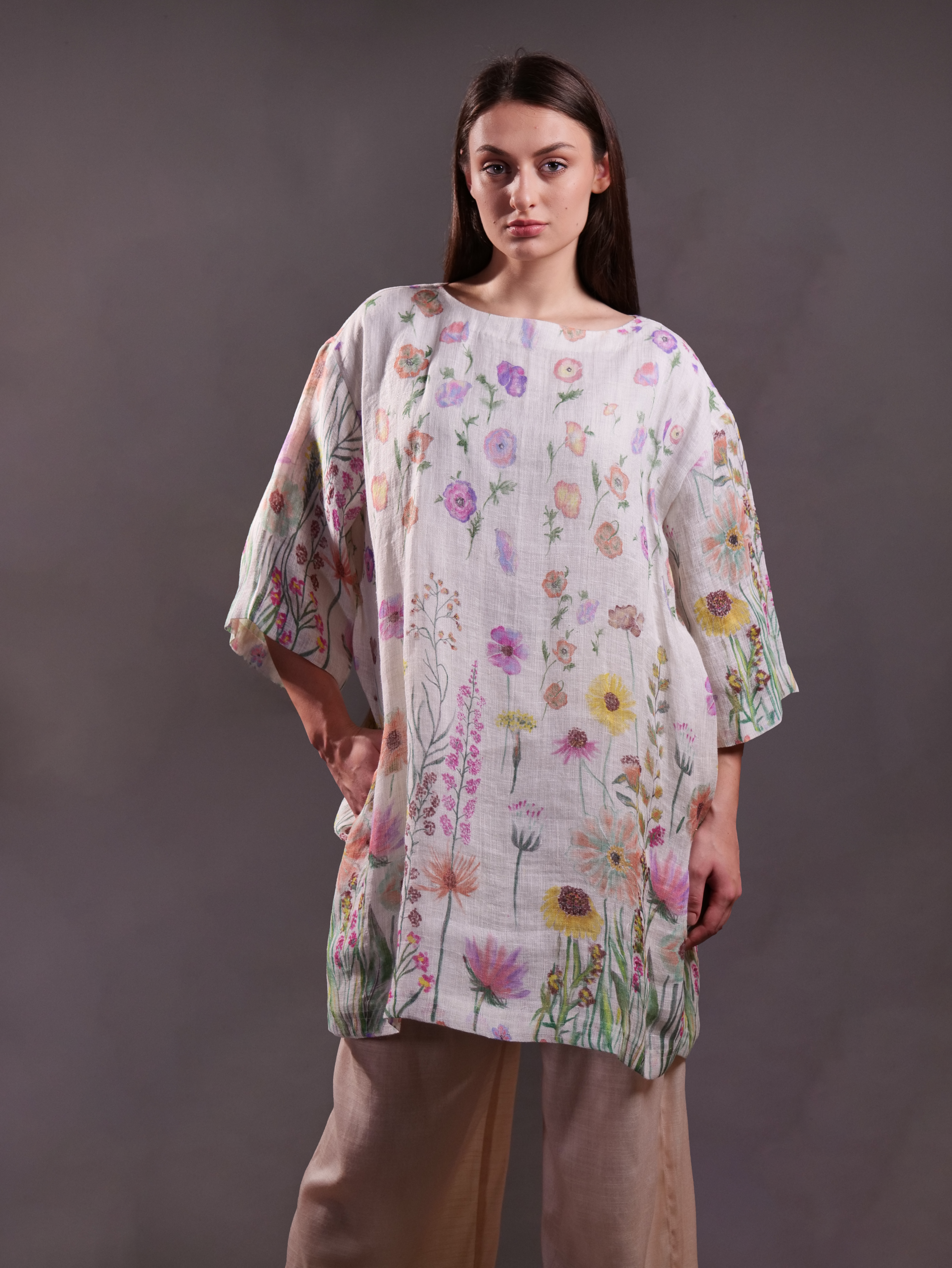 Printed Western Kurta with Trousers