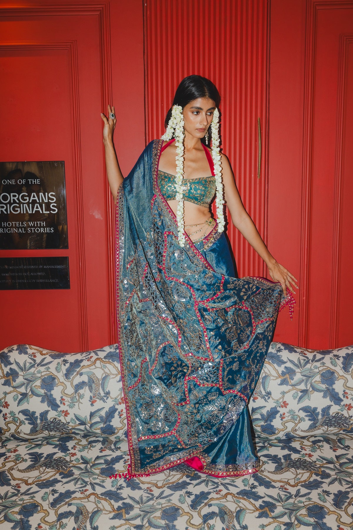 Teal Saree Set