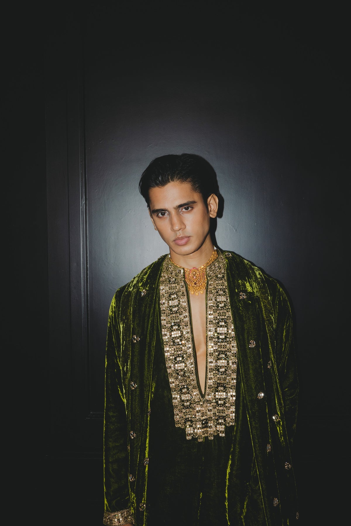 Moh Velvet Kurta set