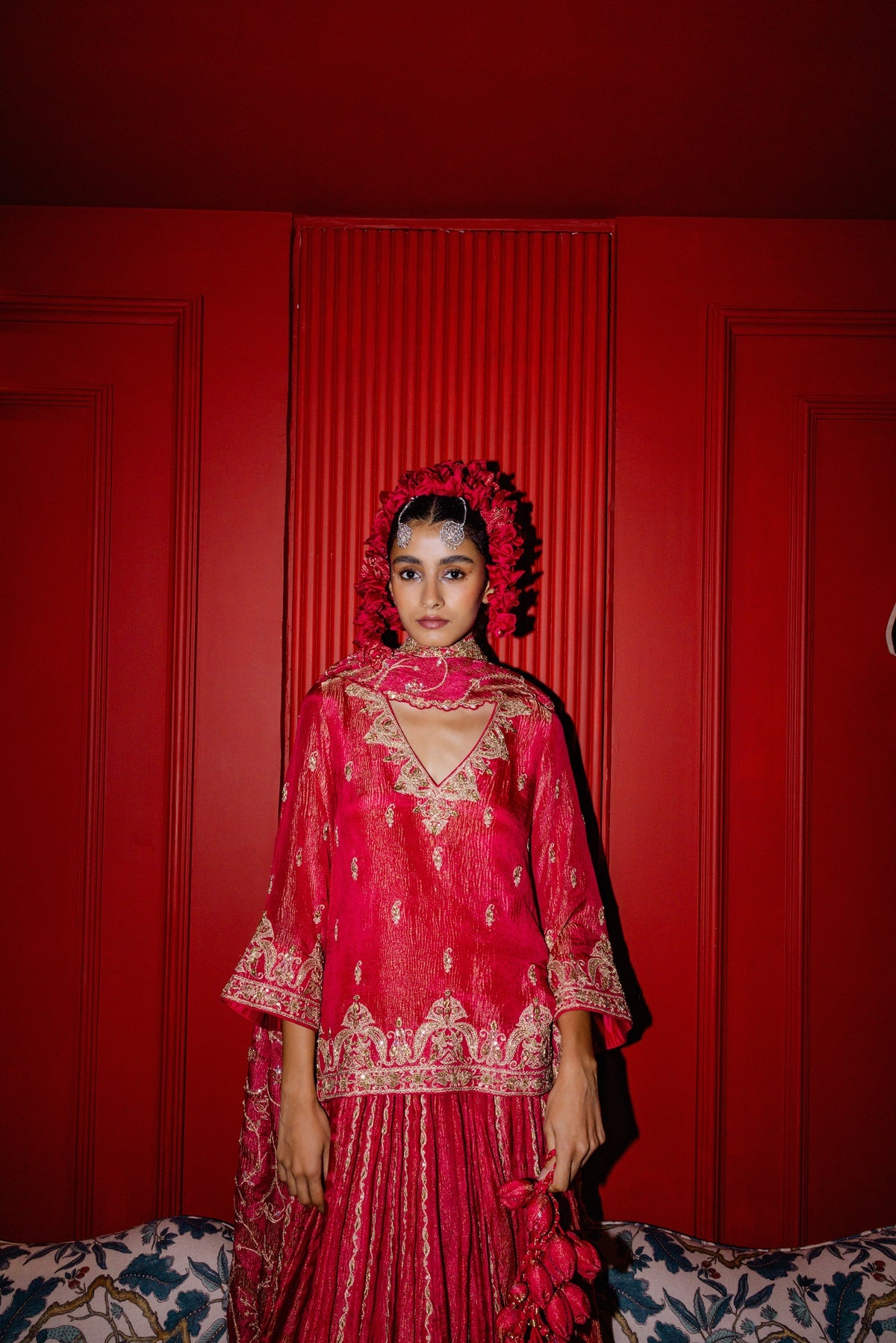 Raspberry Lehenga Set