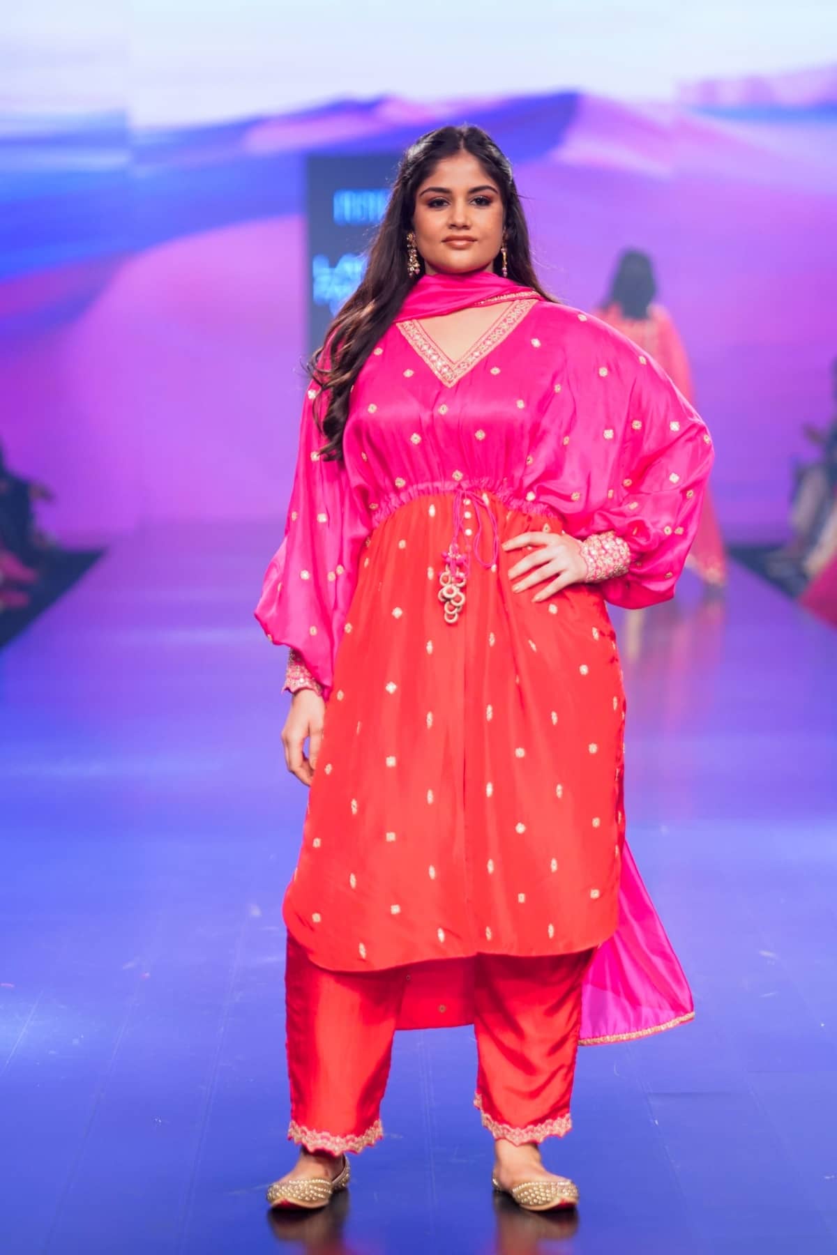 Surkh Laal Hand Embroidered Tunic With Pants