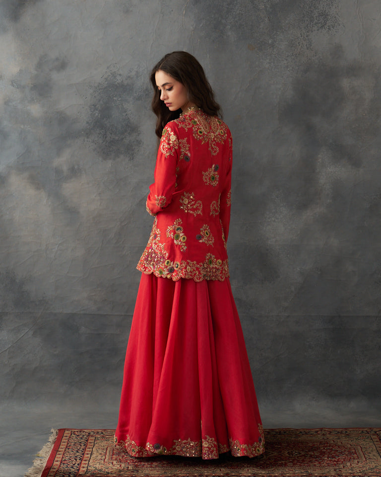 Gulrez Peplum sharara set.