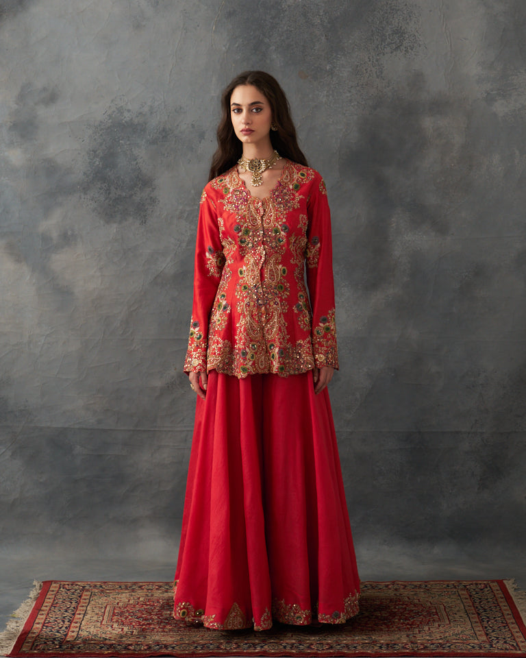 Gulrez Peplum sharara set.