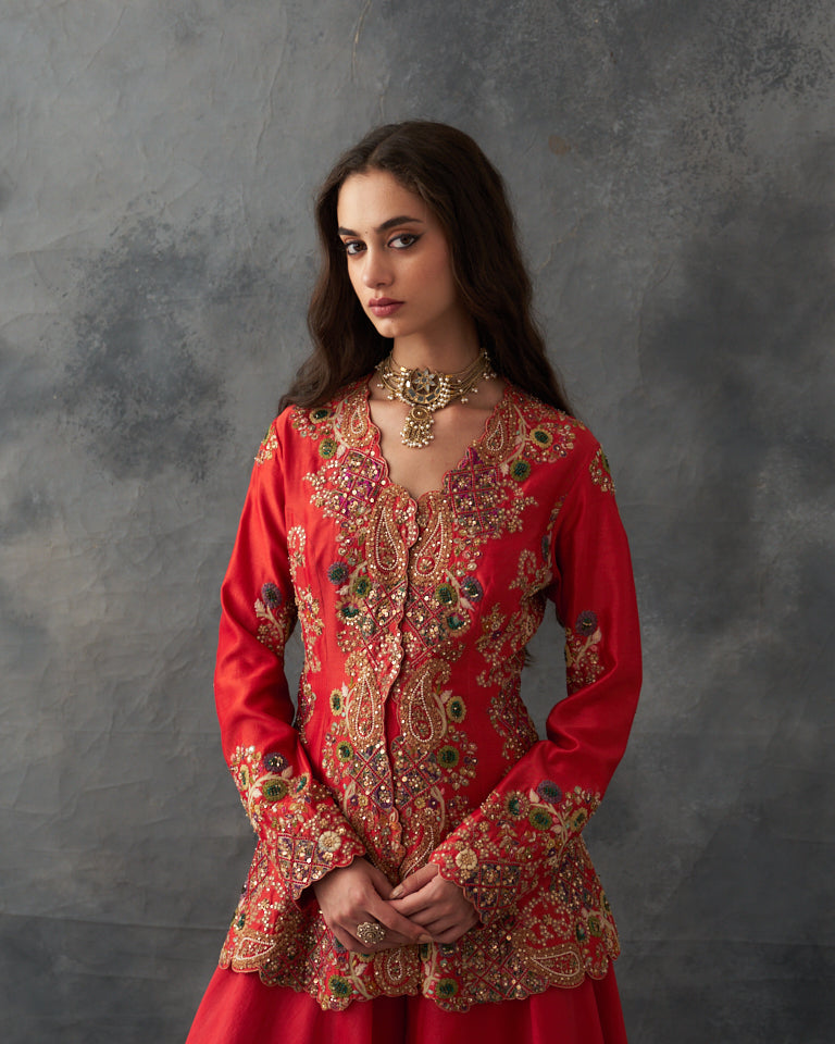 Gulrez Peplum sharara set.