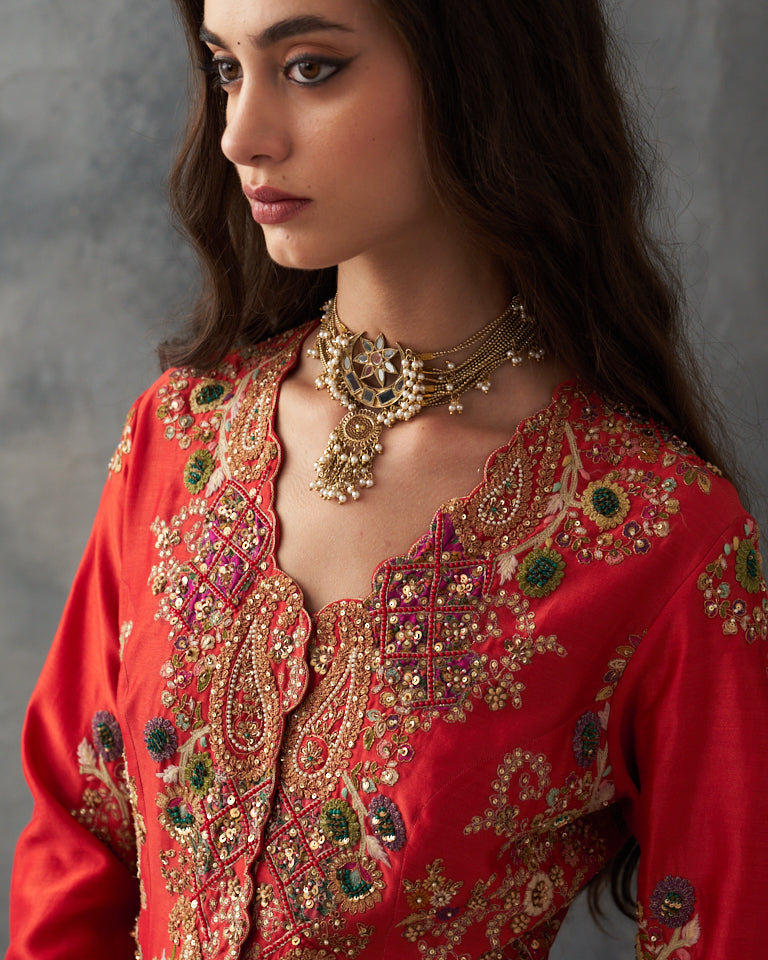 Gulrez Peplum sharara set.