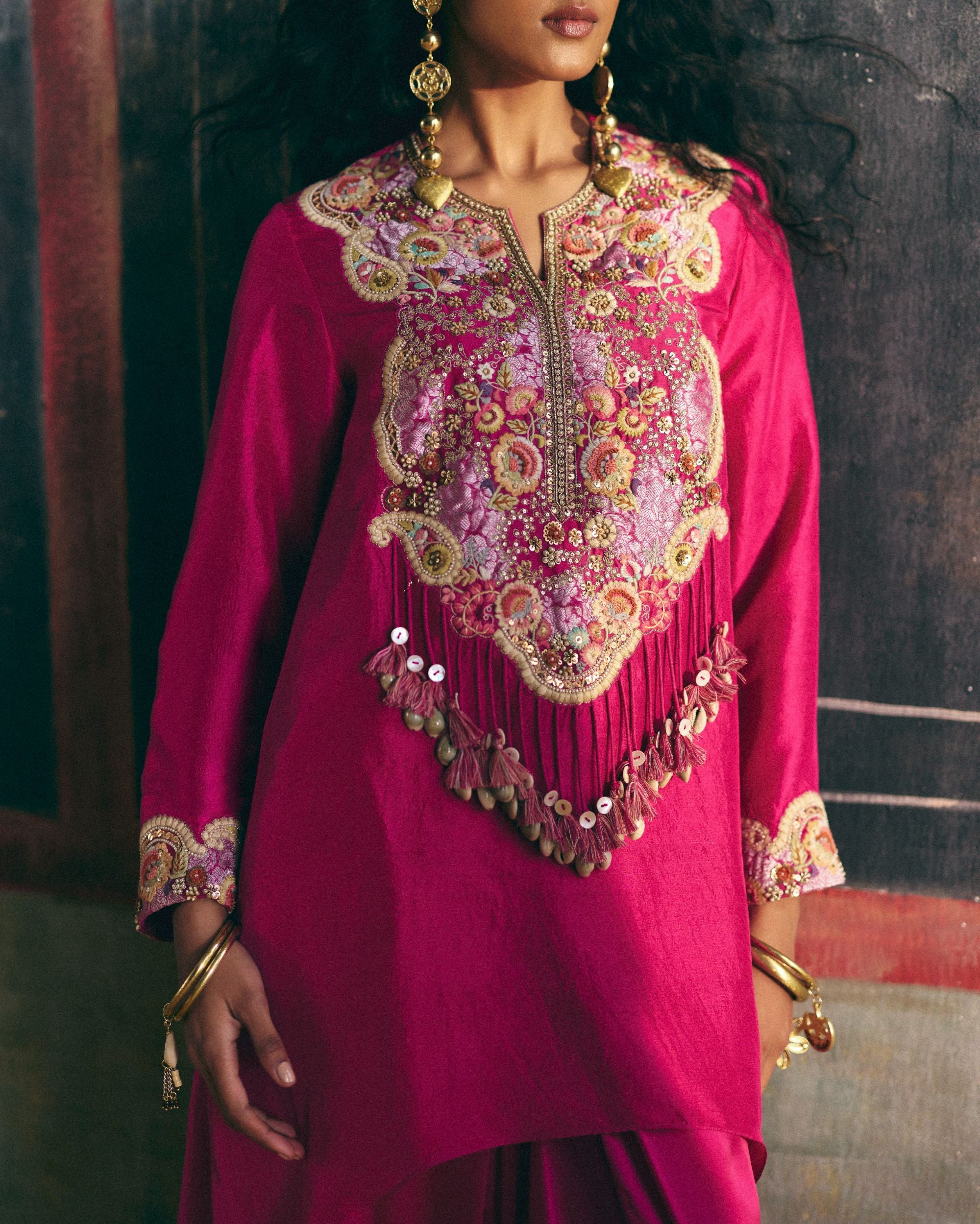 Fuchsia Pink Sharara set