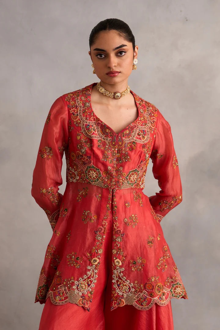 Rust Paplum With Sharara