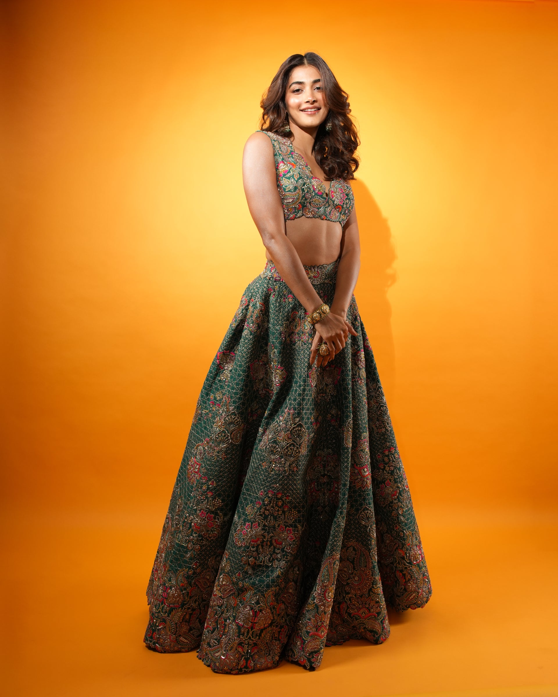 Pooja Hegde in Mudra Lehenga Set