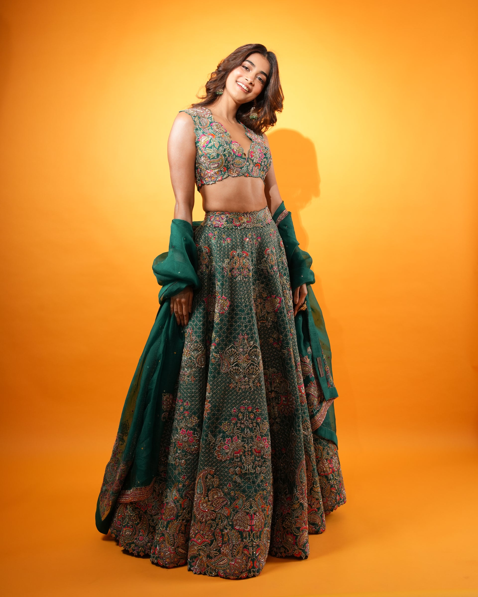 Pooja Hegde in Mudra Lehenga Set