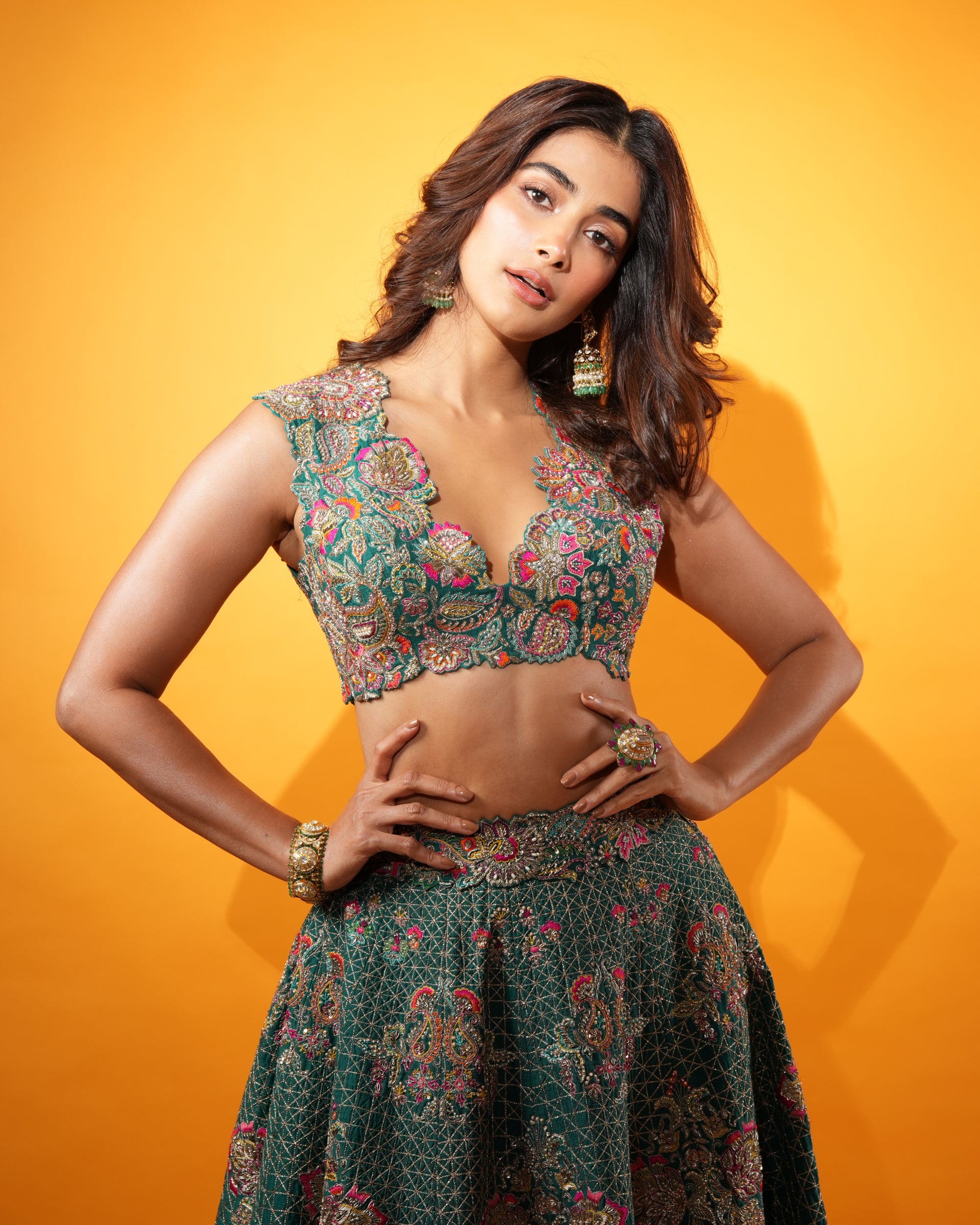 Pooja Hegde in Mudra Lehenga Set