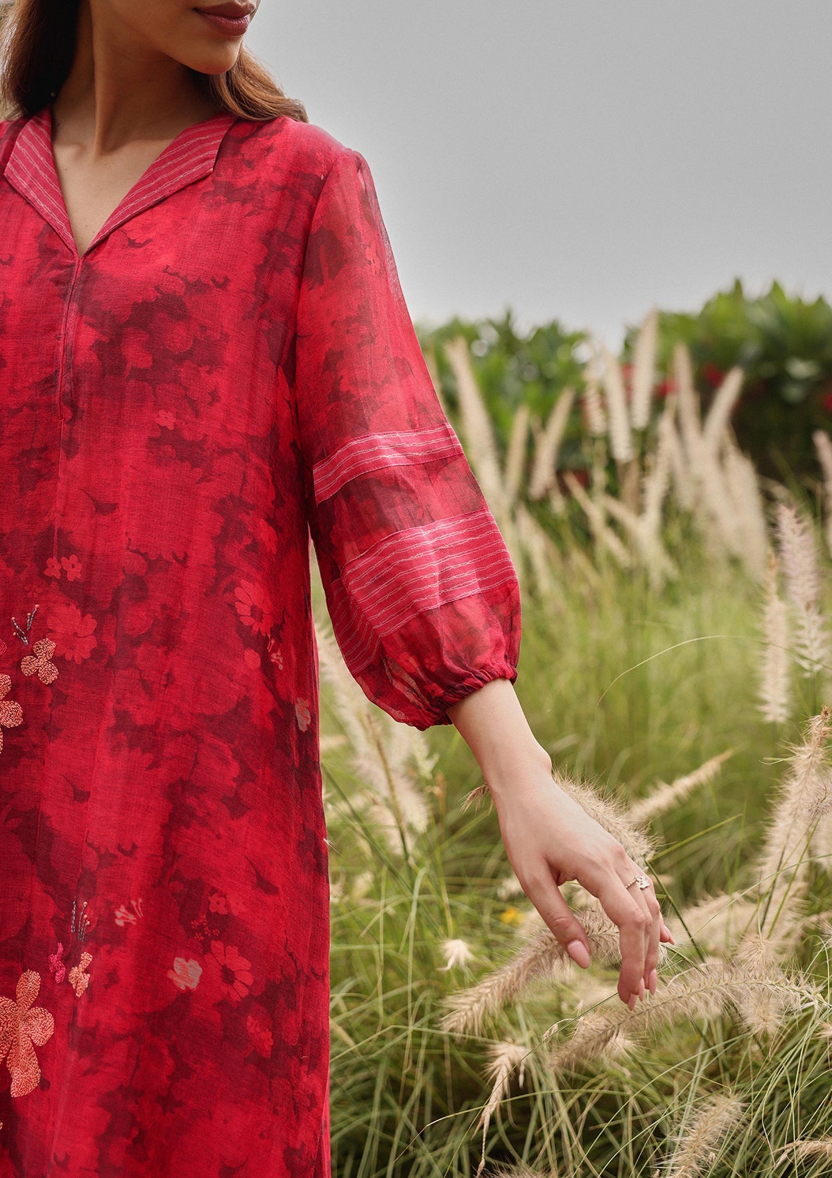 Rosewood Bloom Embroidered Dress