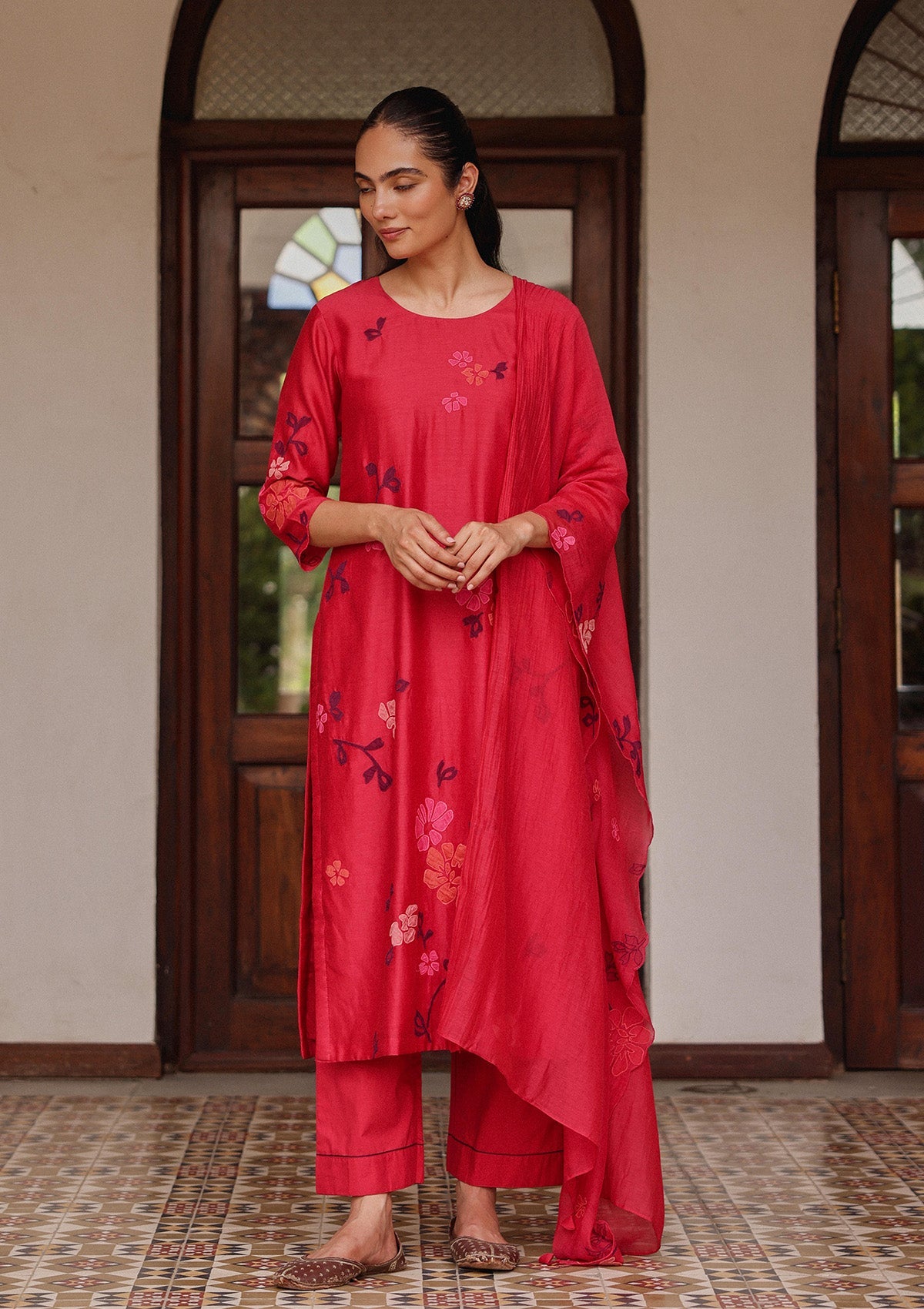 Rosewood Applique Kurta Set