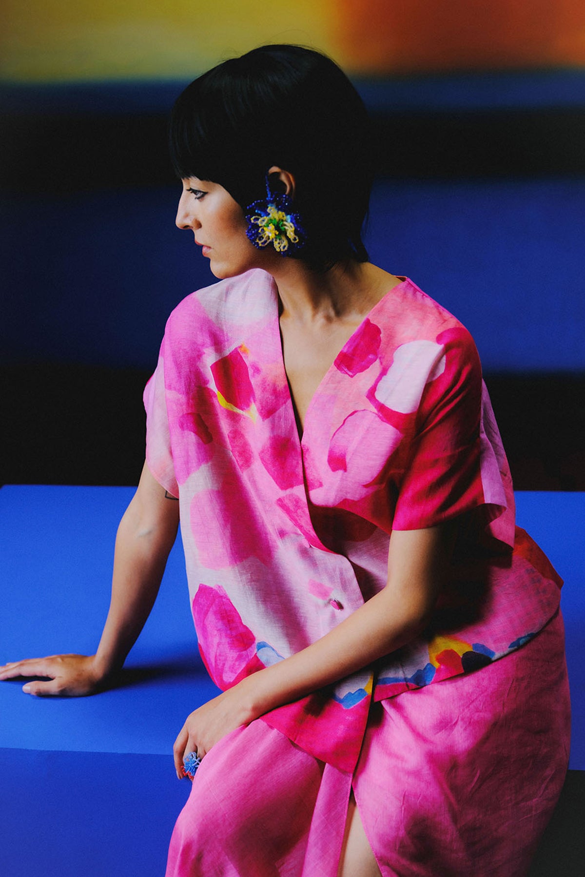 Candy Floss blush pink dhoti-skirt set