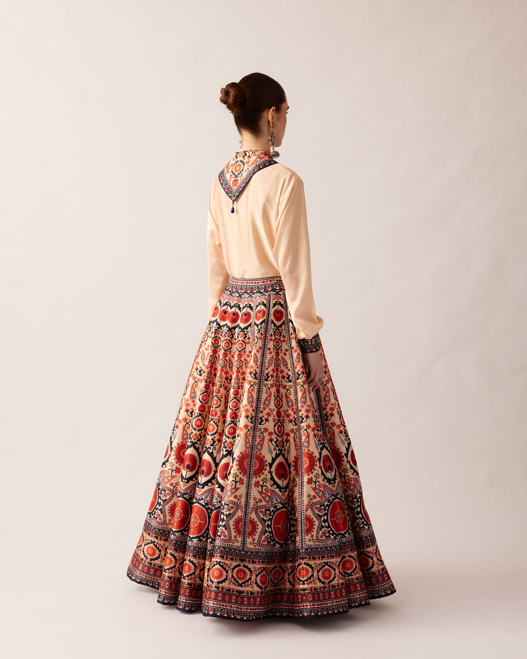 Bukhara Rust Leela Top & Skirt Set