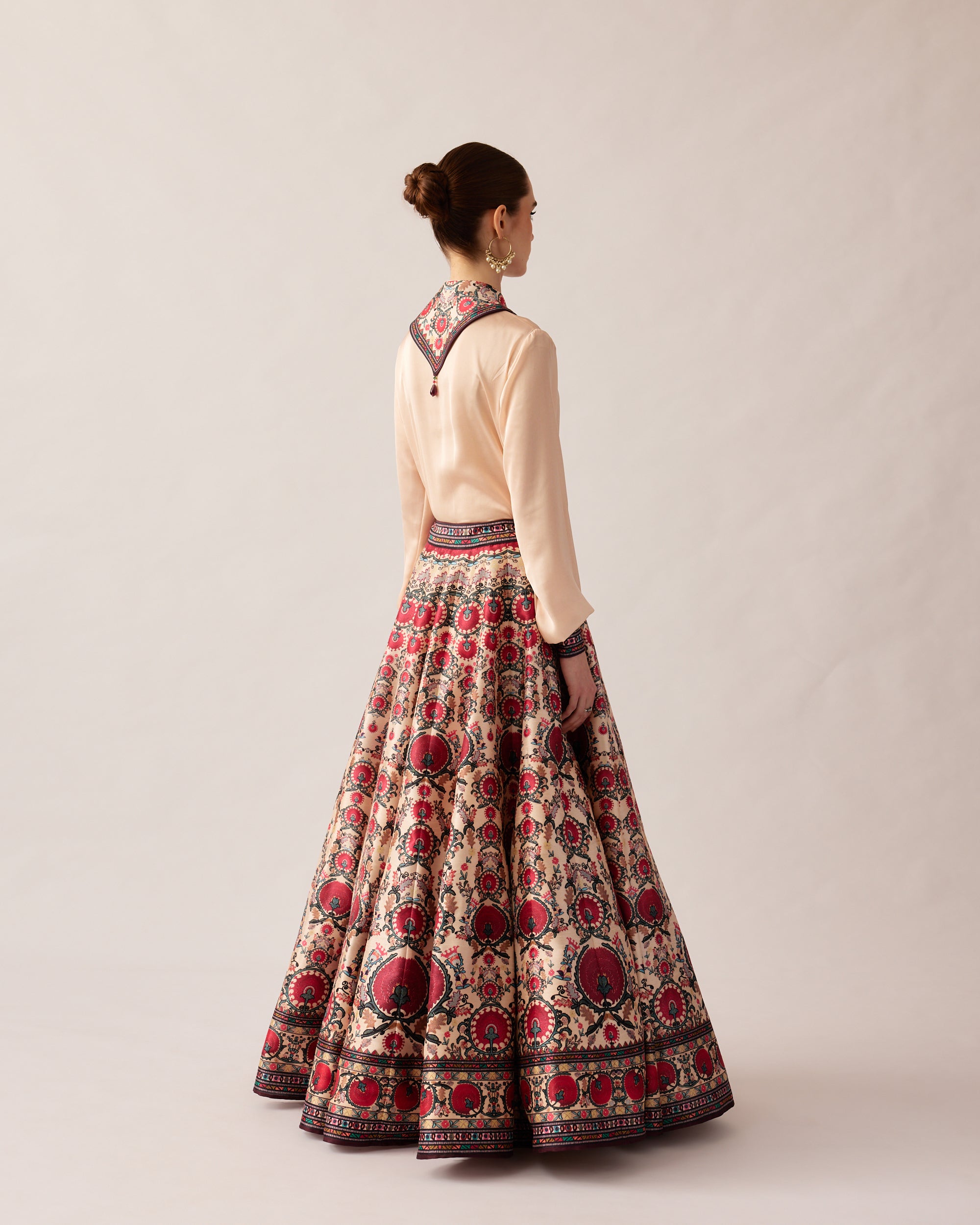 Bukhara Maroon Leela Top & Skirt Set