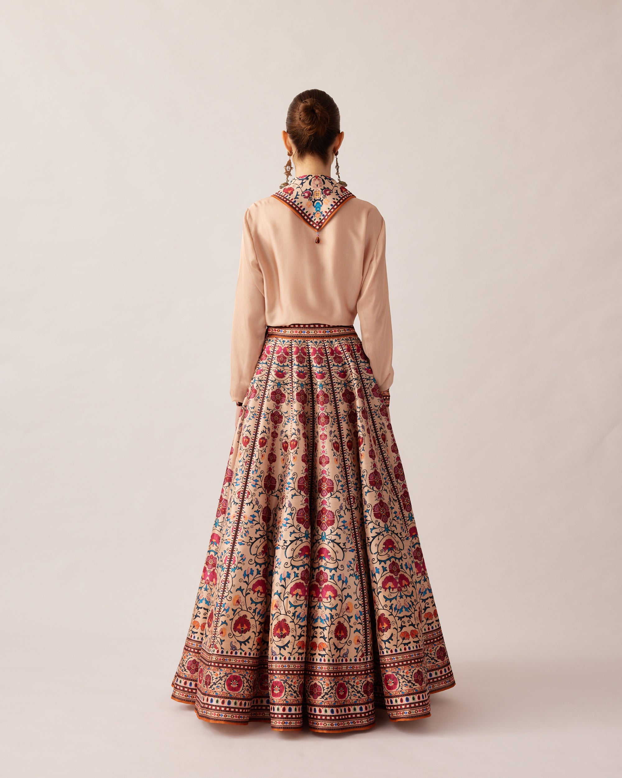 Bukhara Taupe Leela Top & Skirt Set