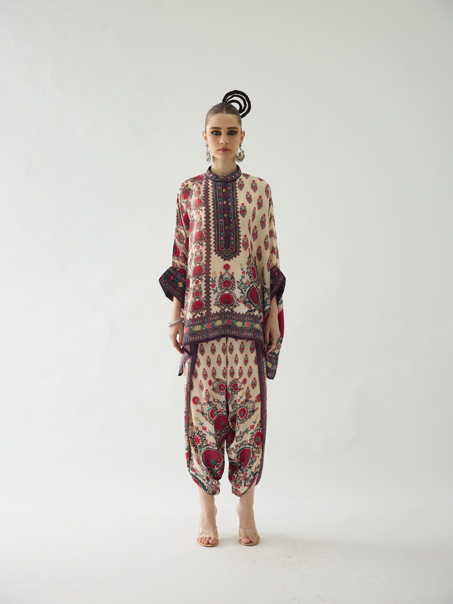 Bukhara Maroon Chanel Tunic Set