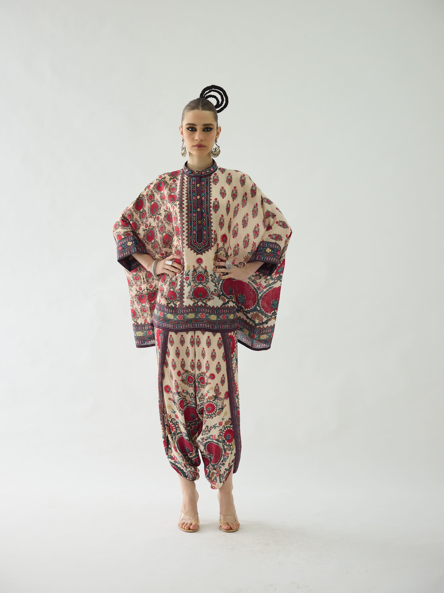 Bukhara Maroon Chanel Tunic Set