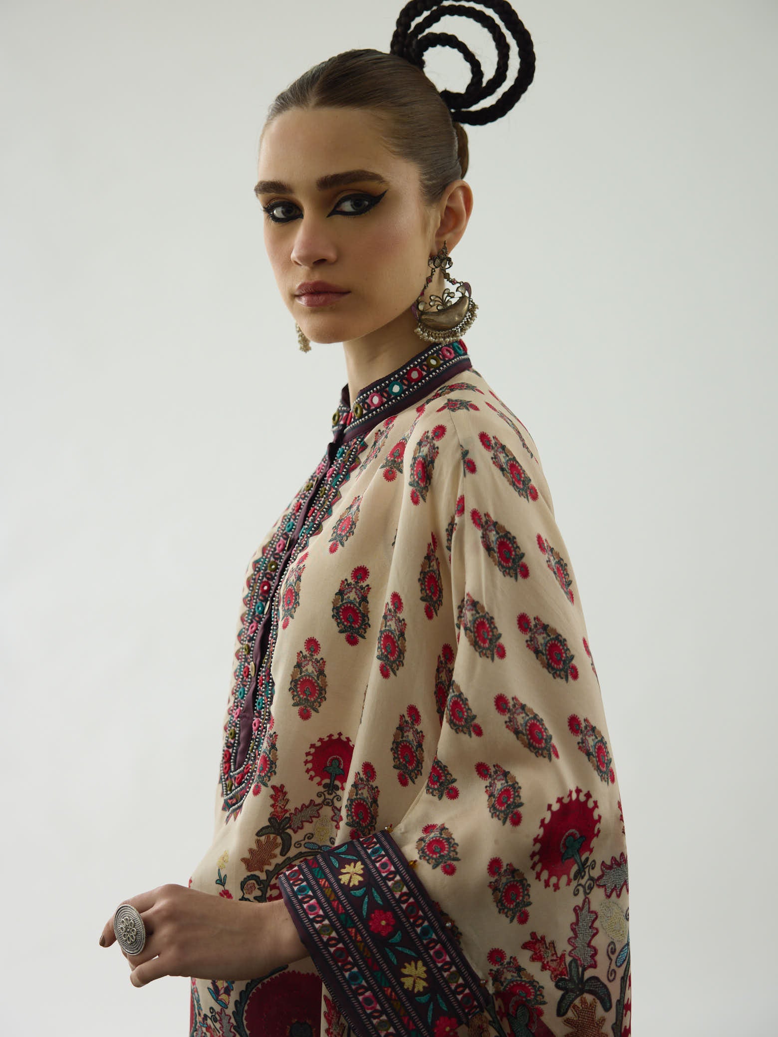 Bukhara Maroon Chanel Tunic Set