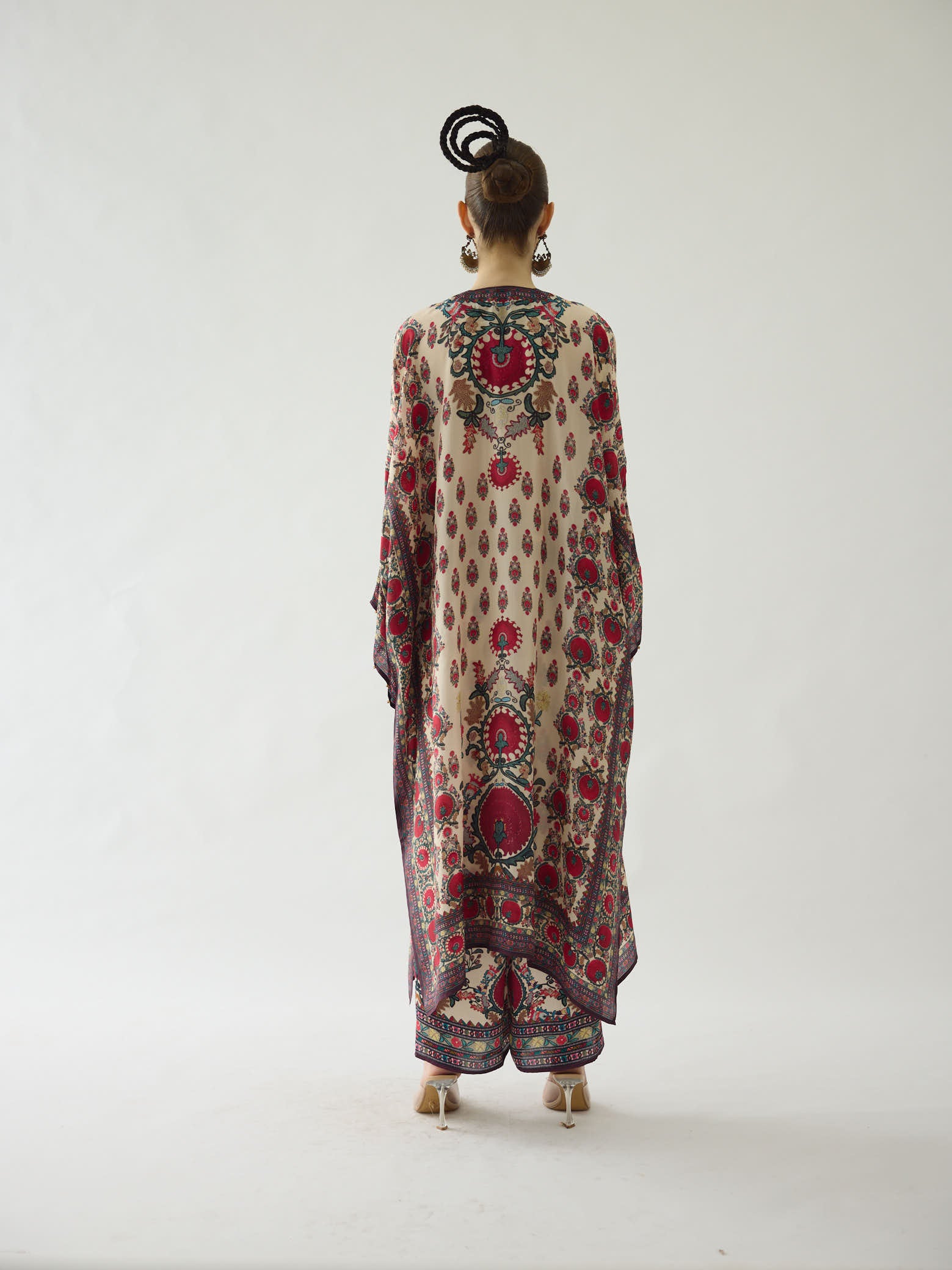 Bukhara Maroon Gufrina Kaftaan Dress