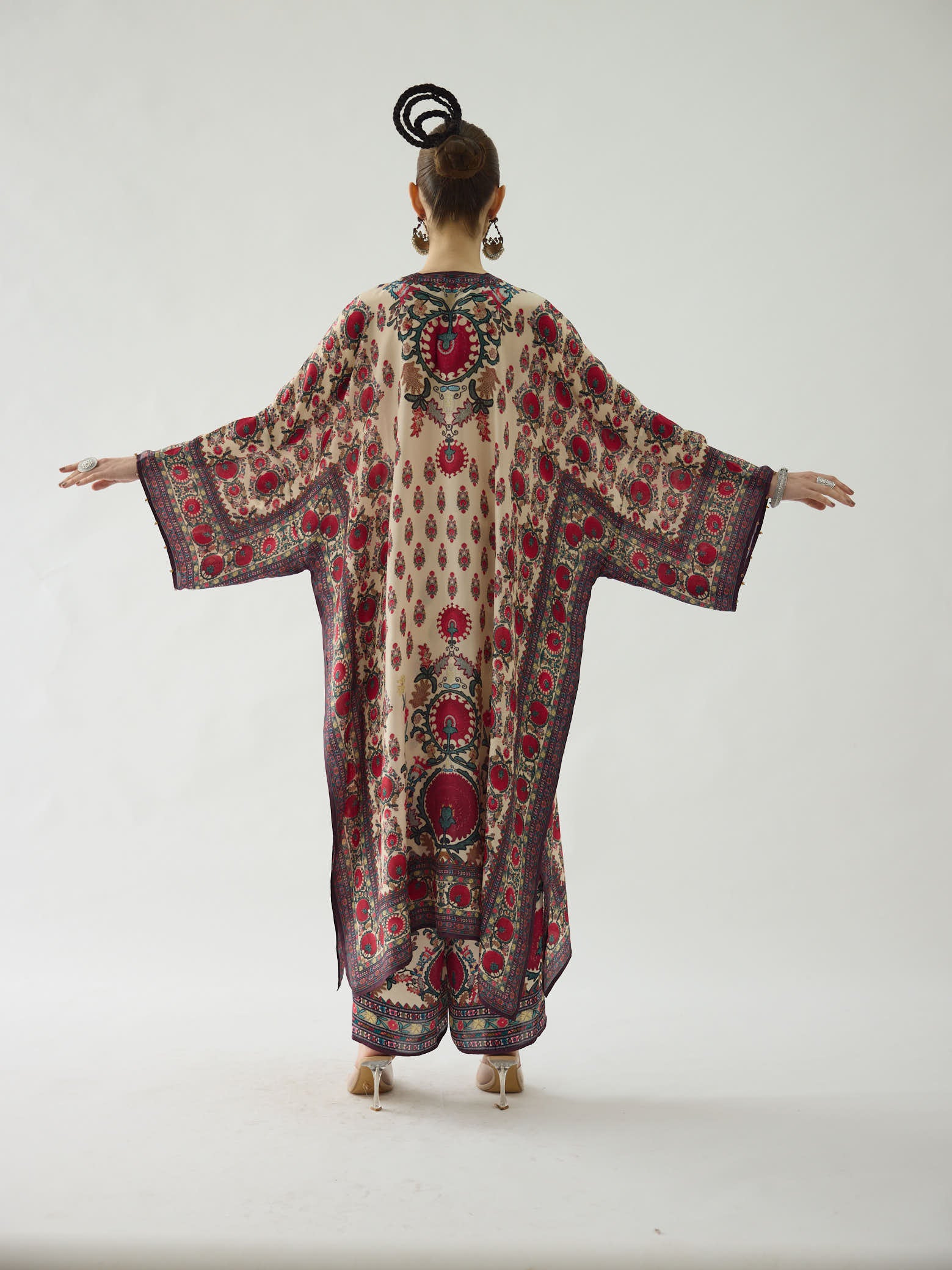Bukhara Maroon Gufrina Kaftaan Dress