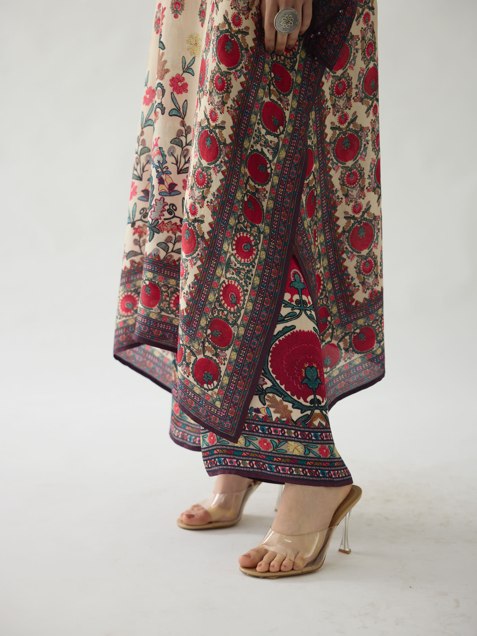 Bukhara Maroon Gufrina Kaftaan Dress