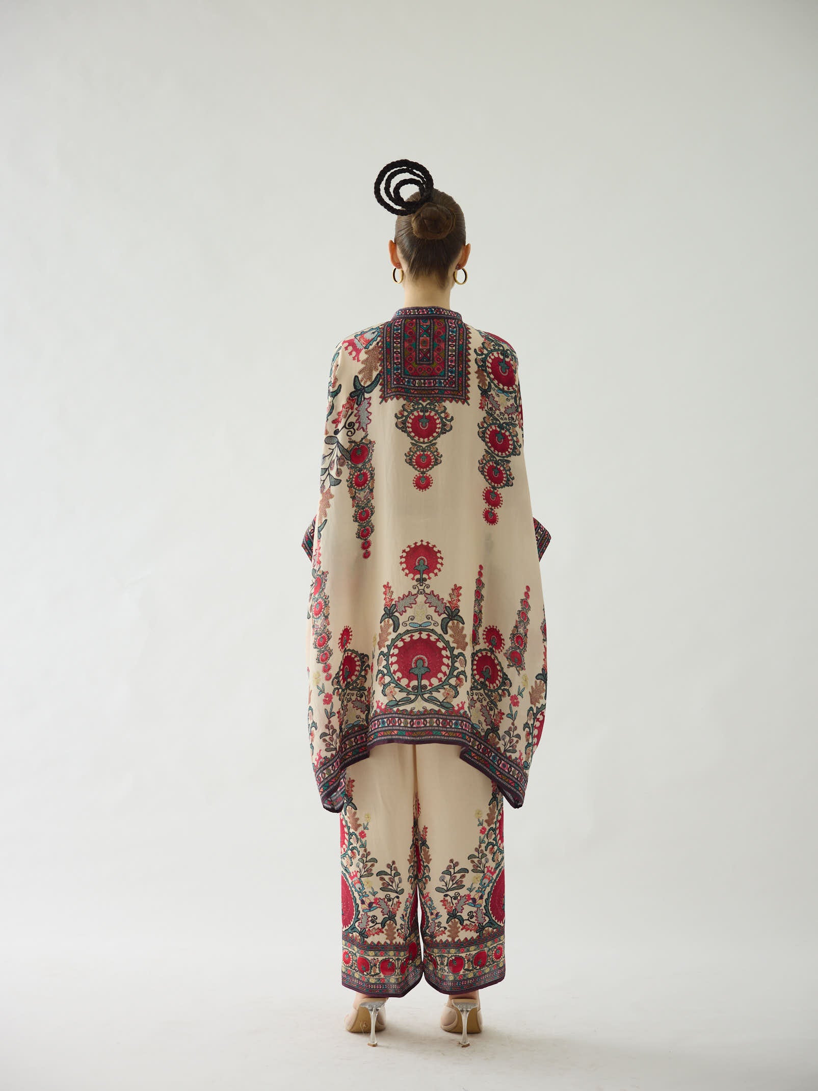 Bukhara Maroon Chanel Long Tunic Set