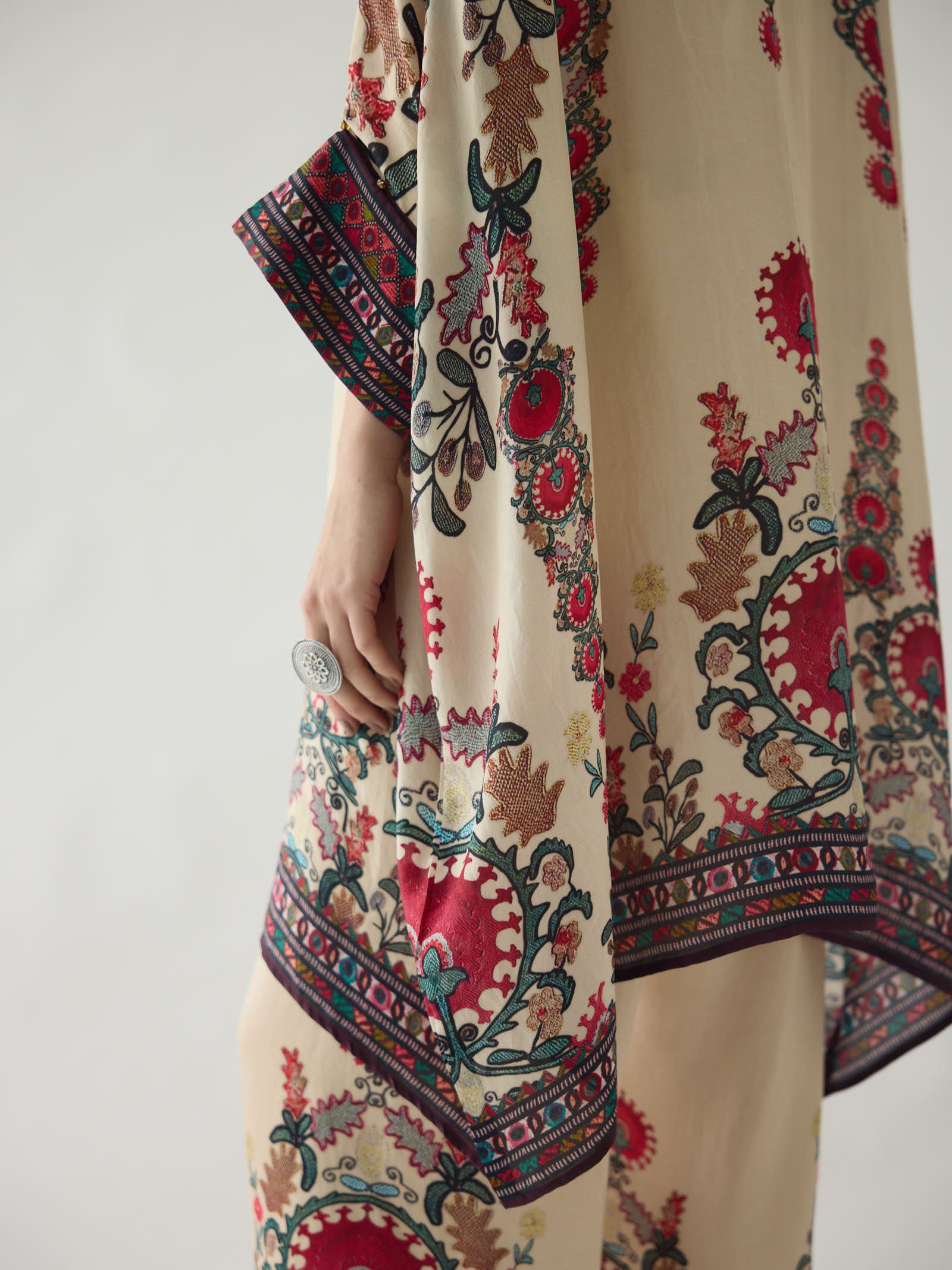 Bukhara Maroon Chanel Long Tunic Set