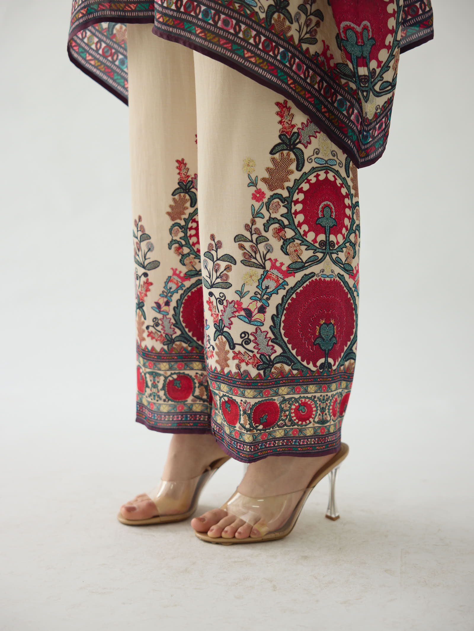 Bukhara Maroon Chanel Long Tunic Set