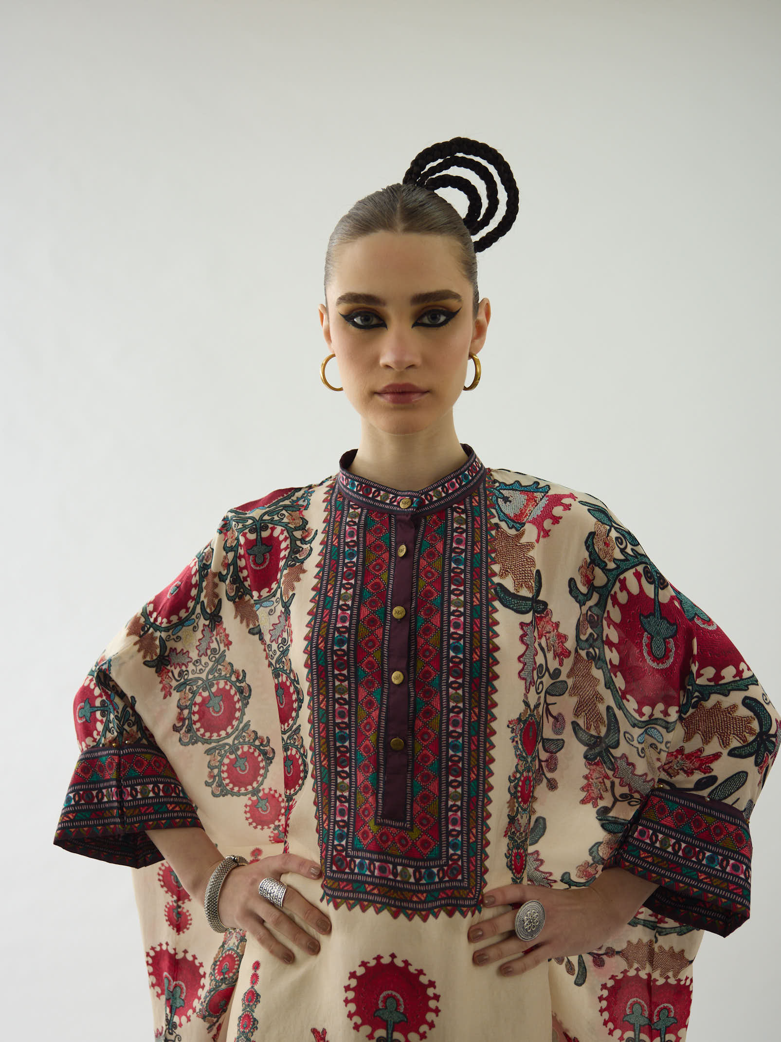 Bukhara Maroon Chanel Long Tunic Set