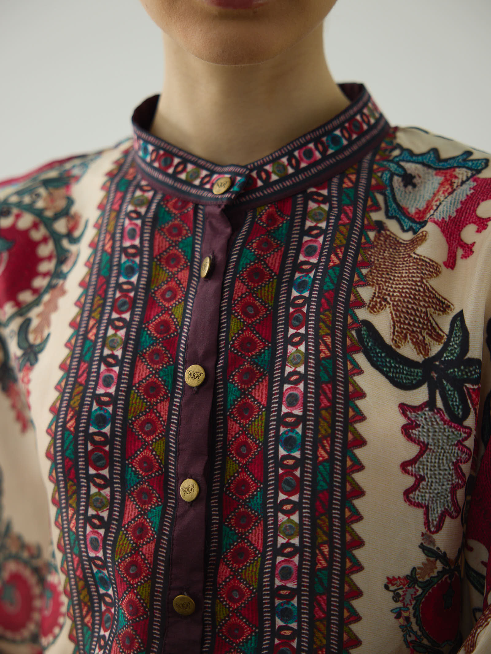 Bukhara Maroon Chanel Long Tunic Set