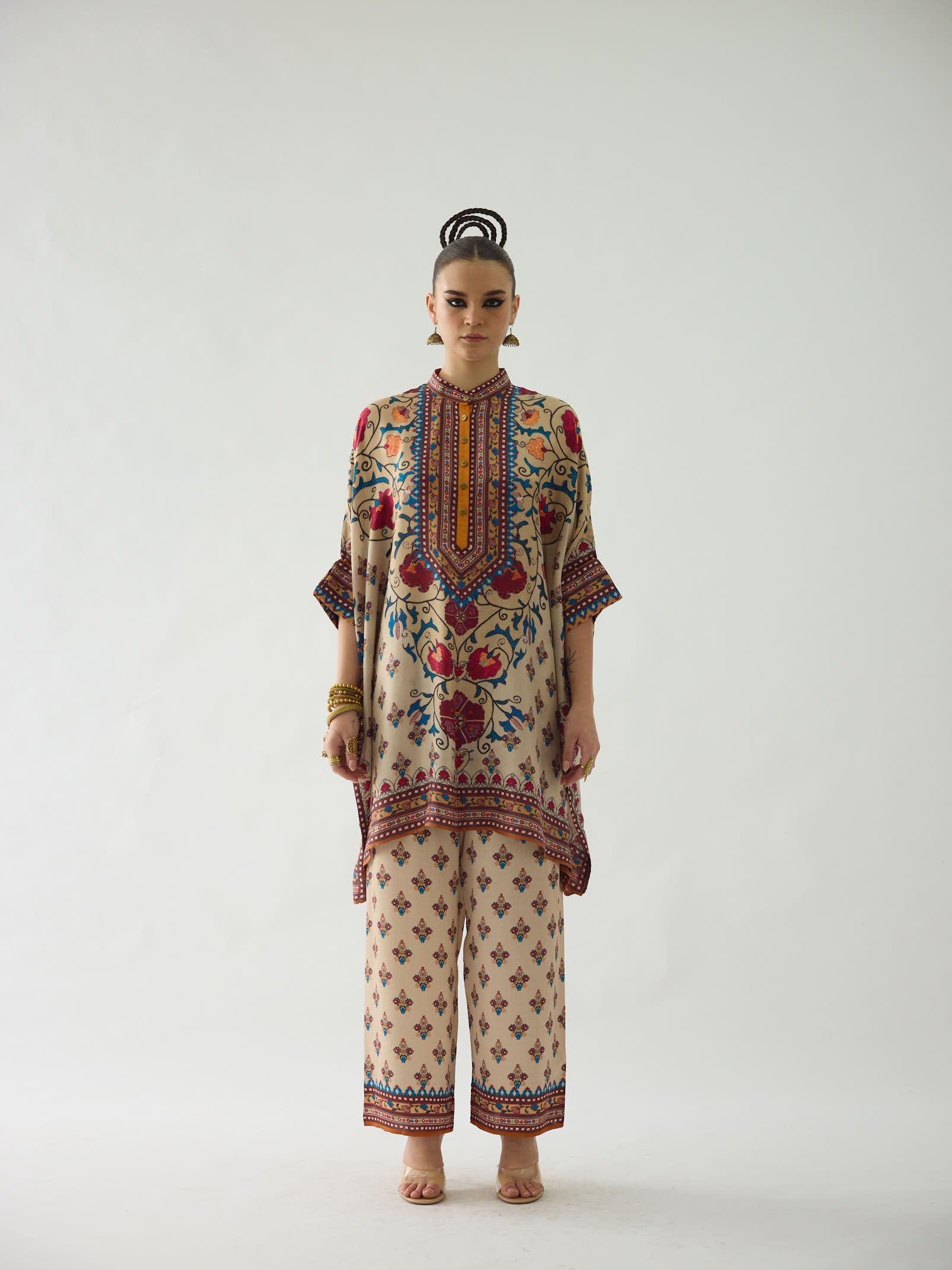 Bukhara Taupe Chanel 36" Tunic Set