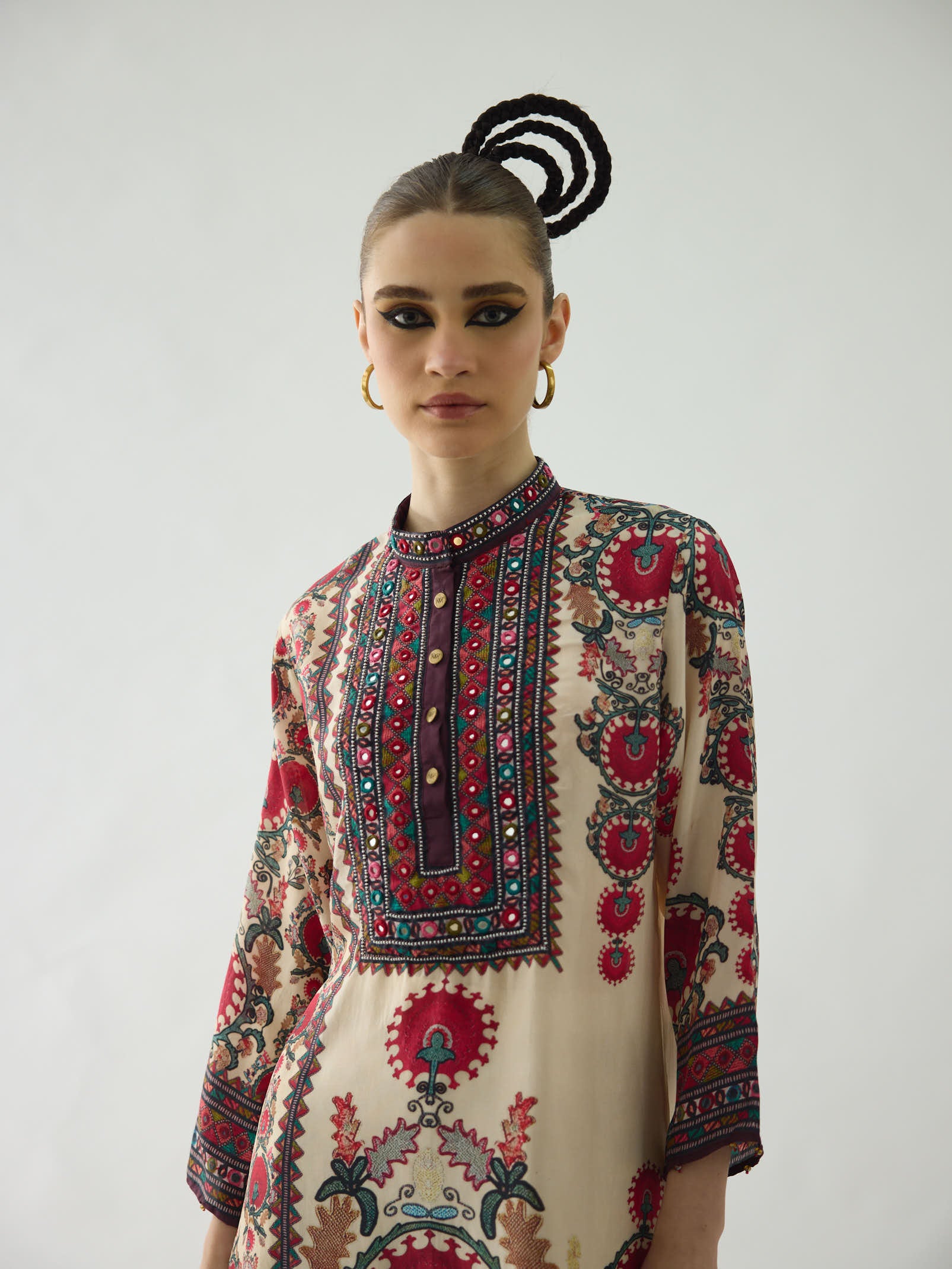 Bukhara Maroon Baaka Tunic Set