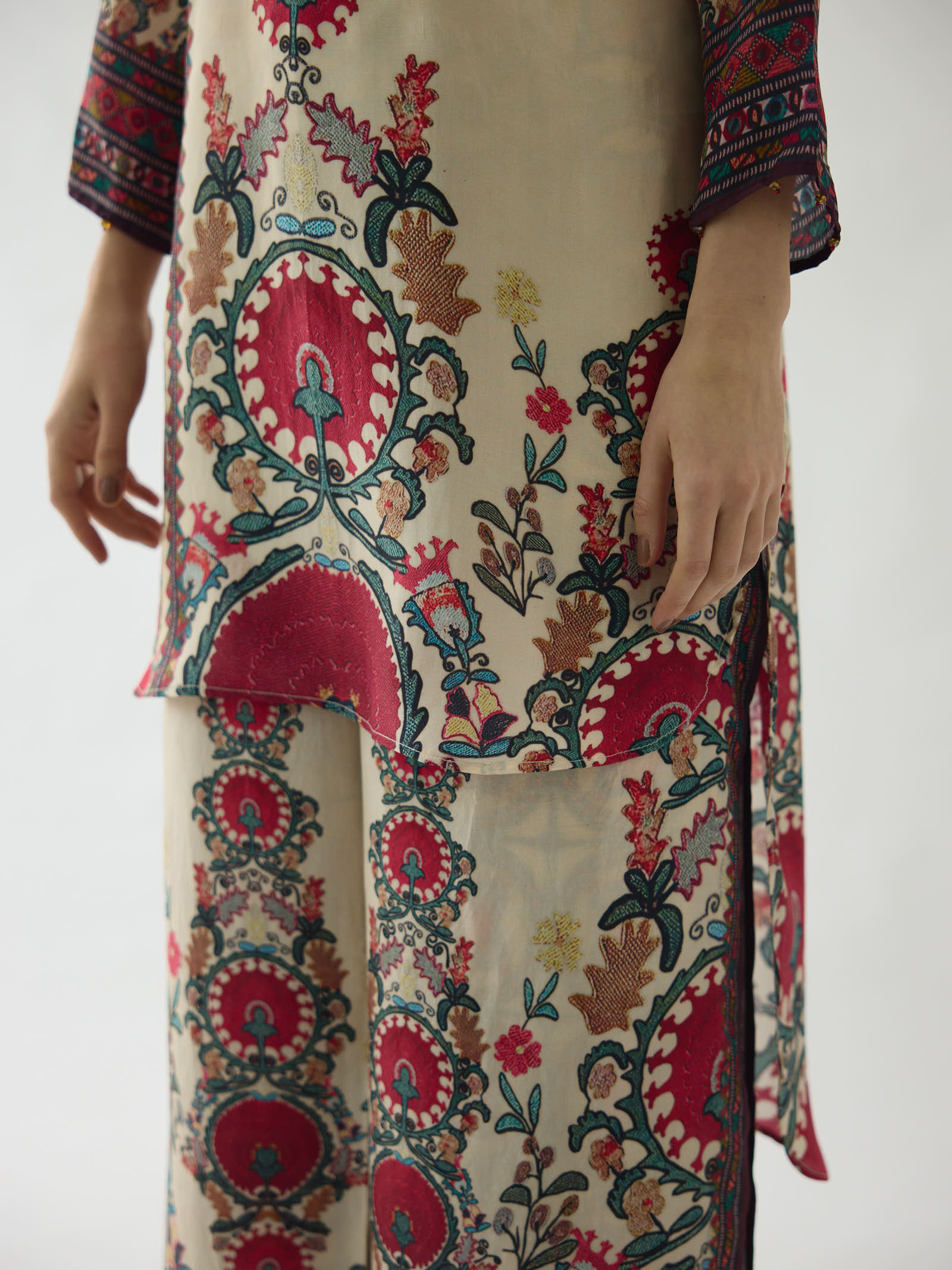 Bukhara Maroon Baaka Tunic Set