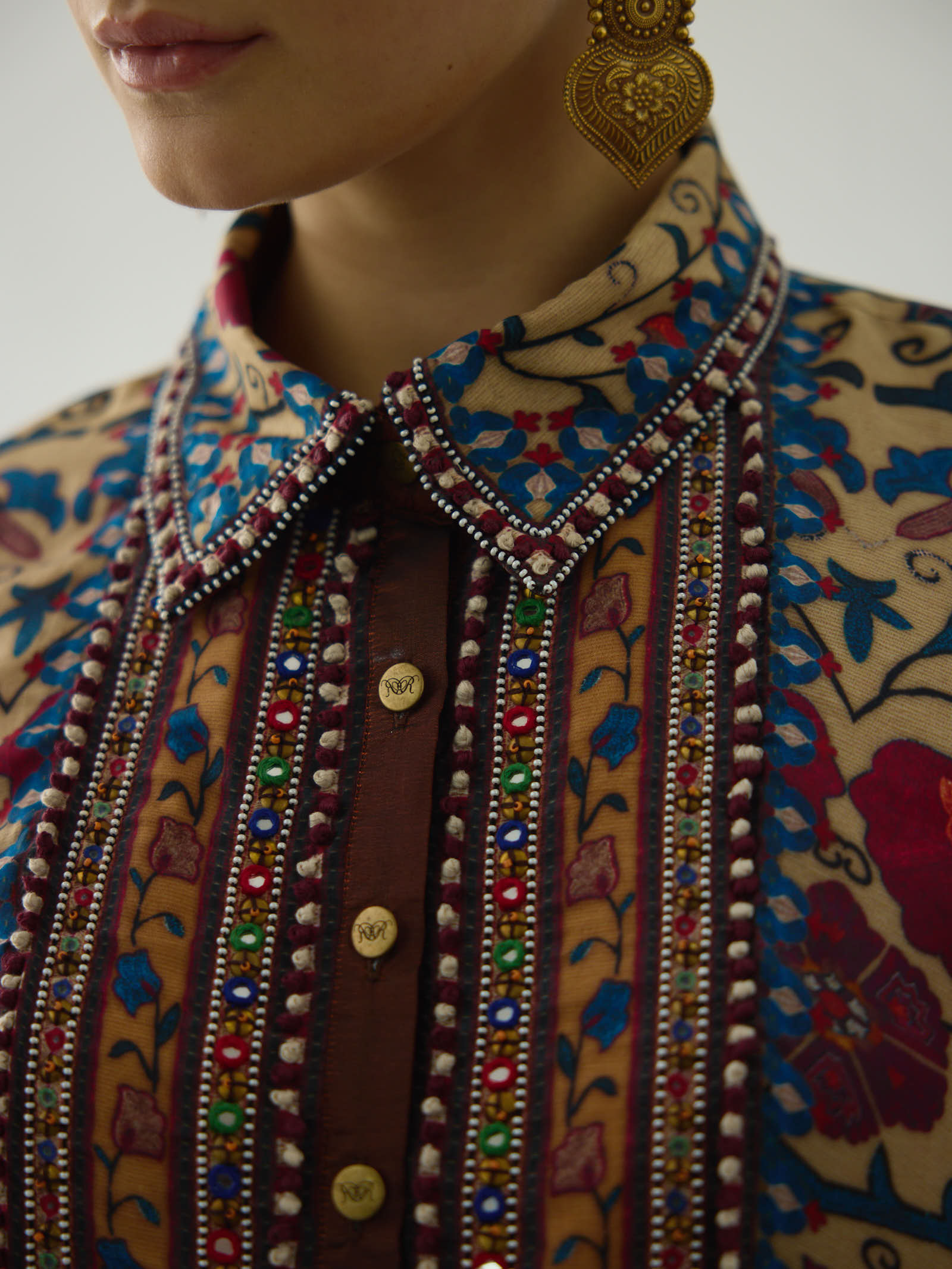 Bukhara Taupe Sharifa  Kaftaan Dress