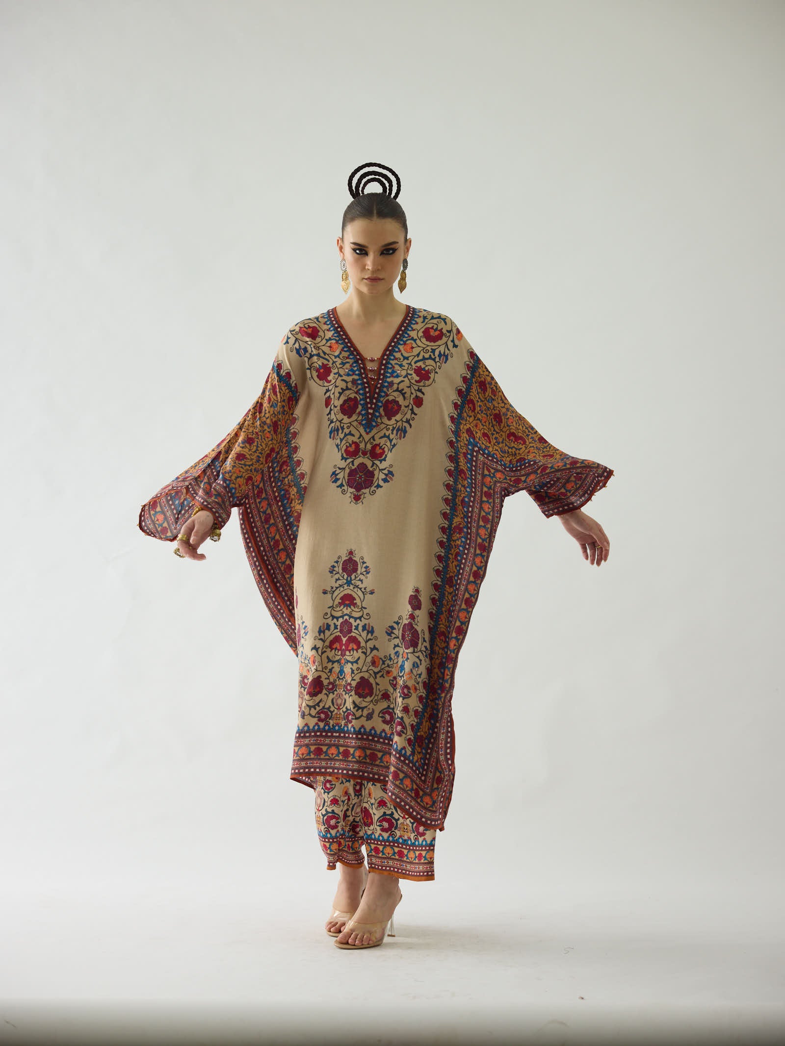 Bukhara Taupe Ghufrina  Tunic Set