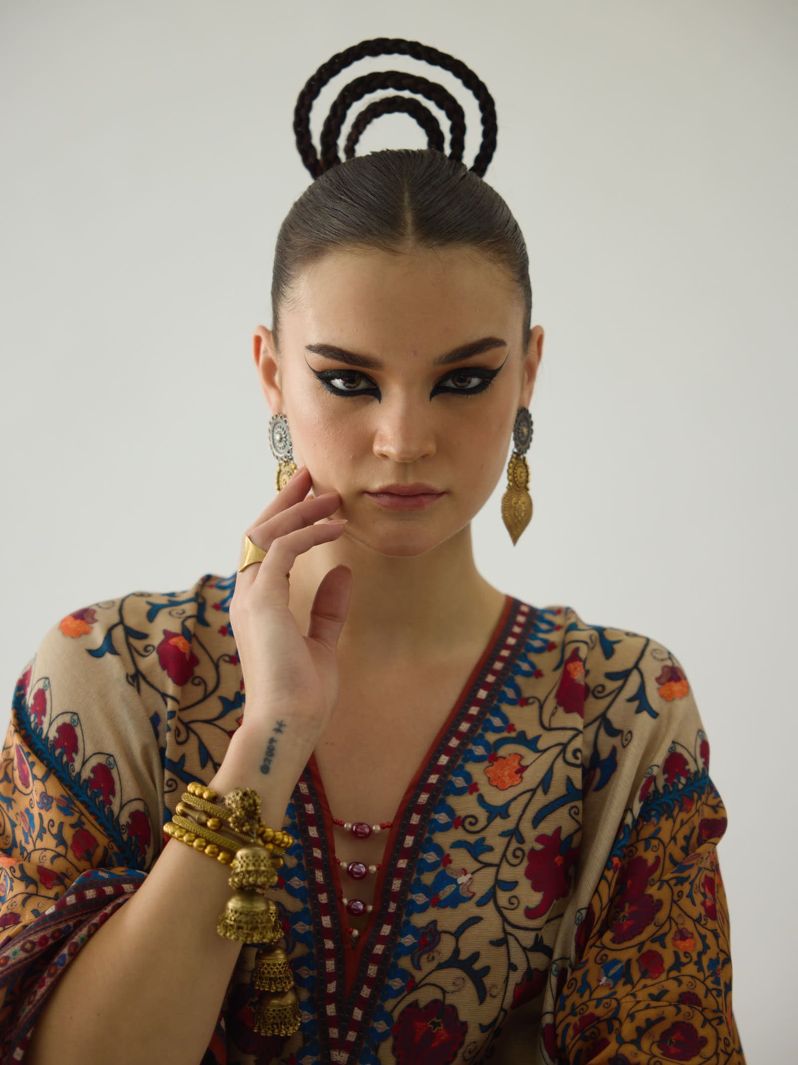 Bukhara Taupe Ghufrina  Tunic Set