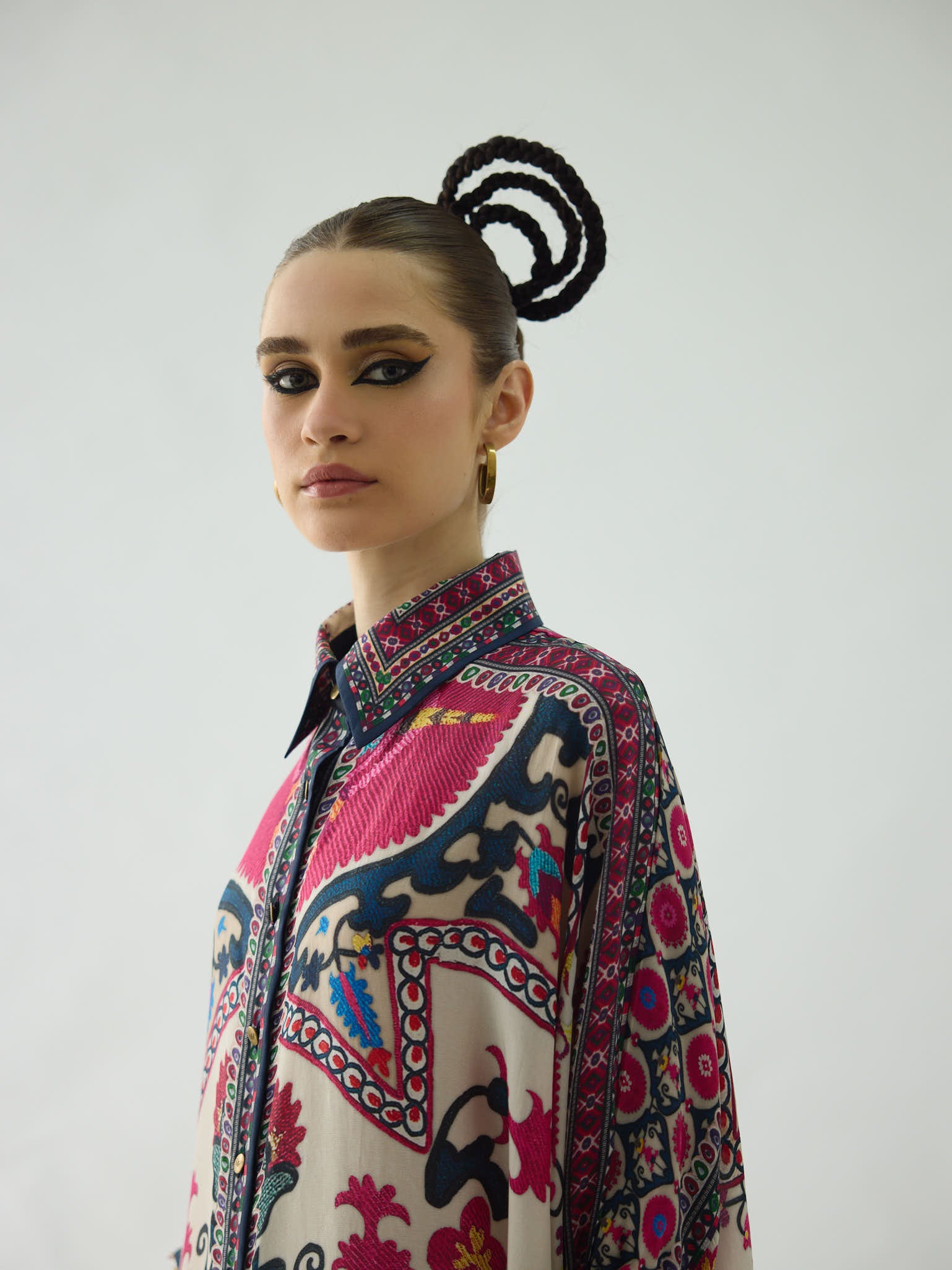 Bukhara Raspberry Kamara Tunic Set