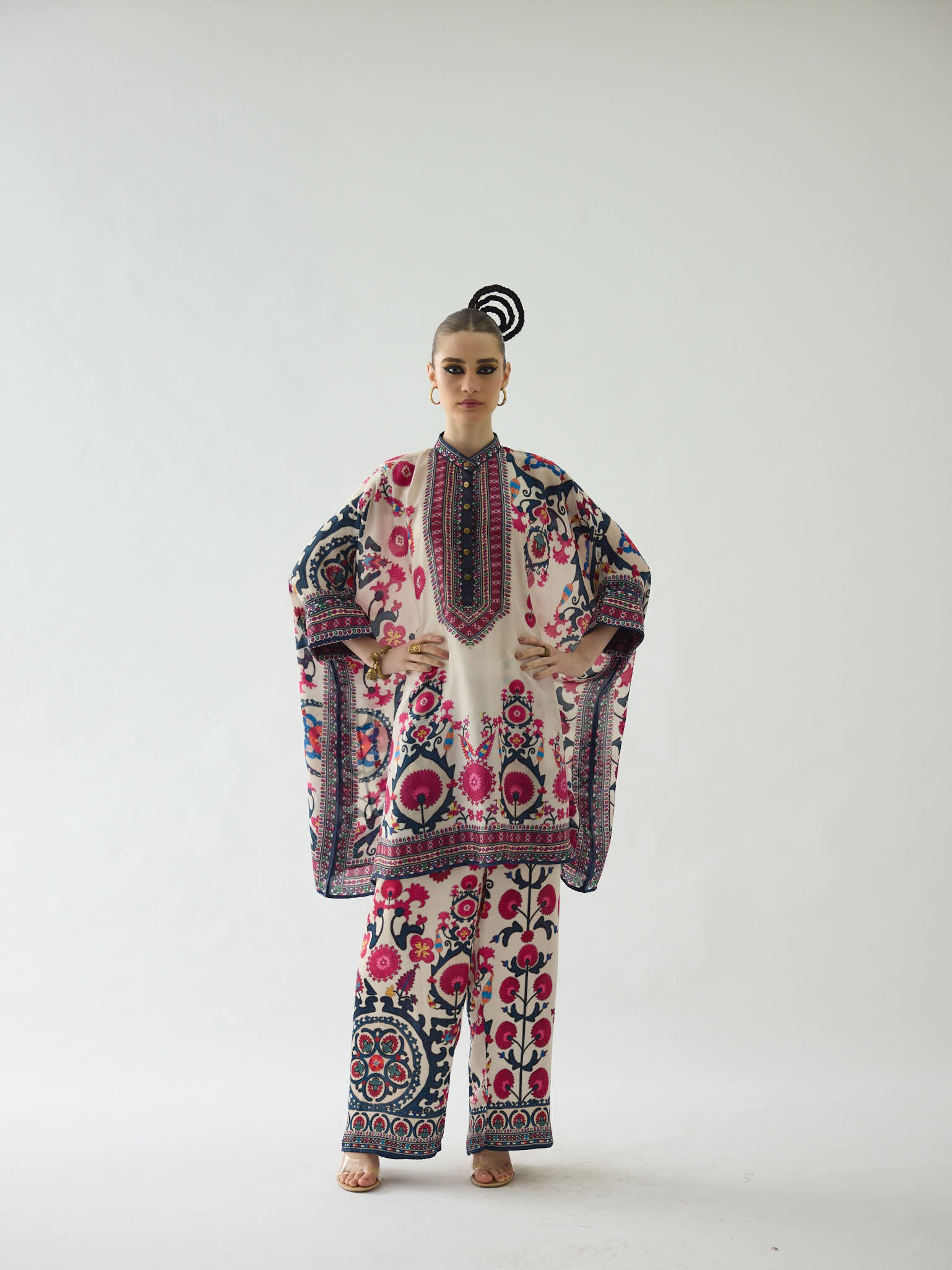 Bukhara Raspberry Chanel 36" Tunic Set
