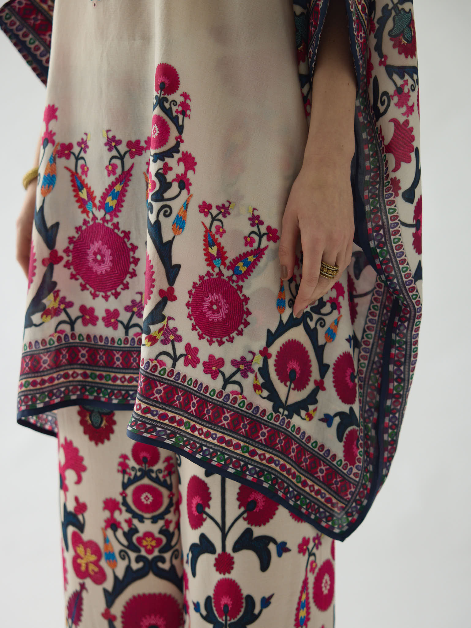 Bukhara Raspberry Chanel 36" Tunic Set
