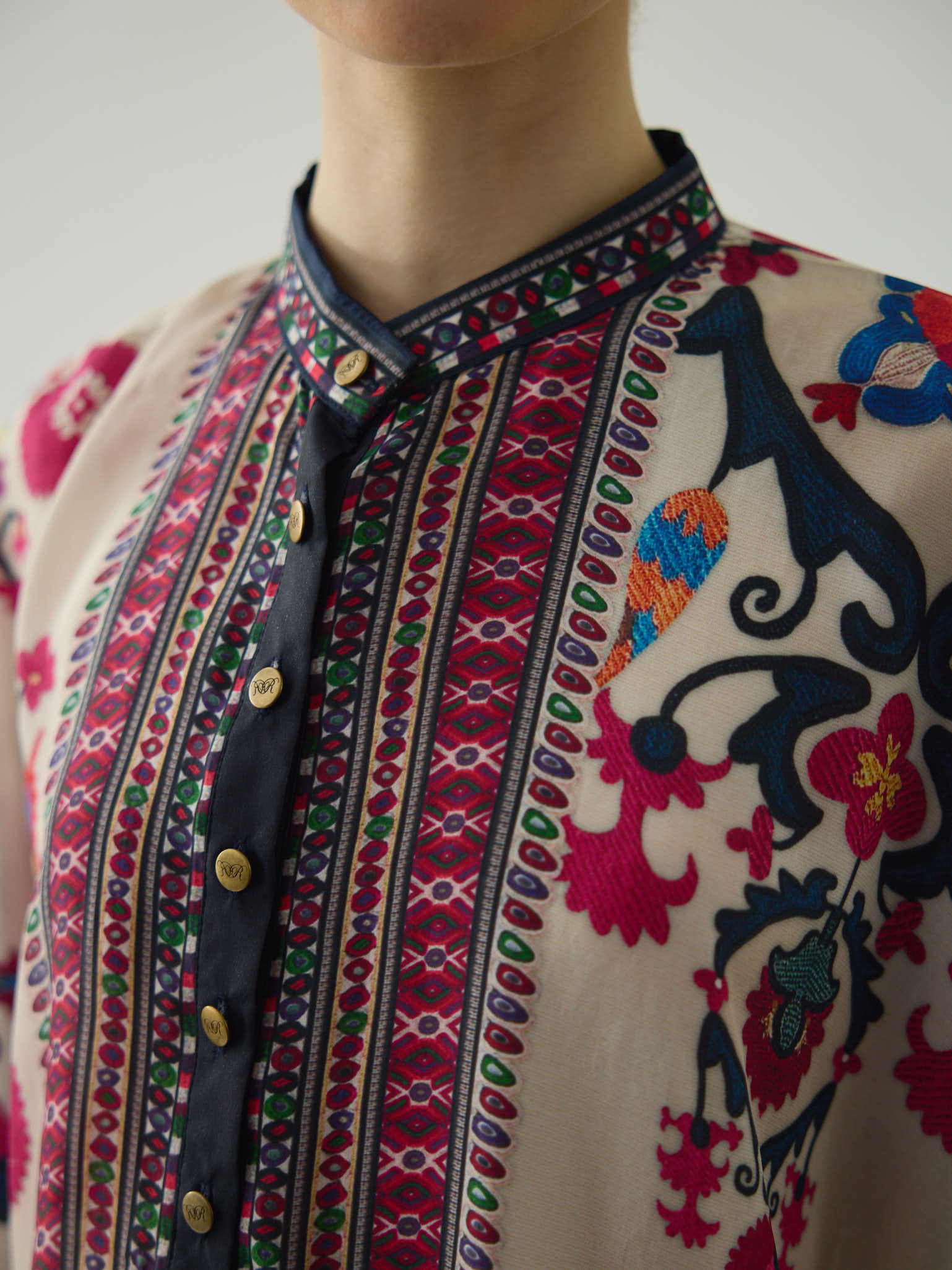 Bukhara Raspberry Chanel 36" Tunic Set