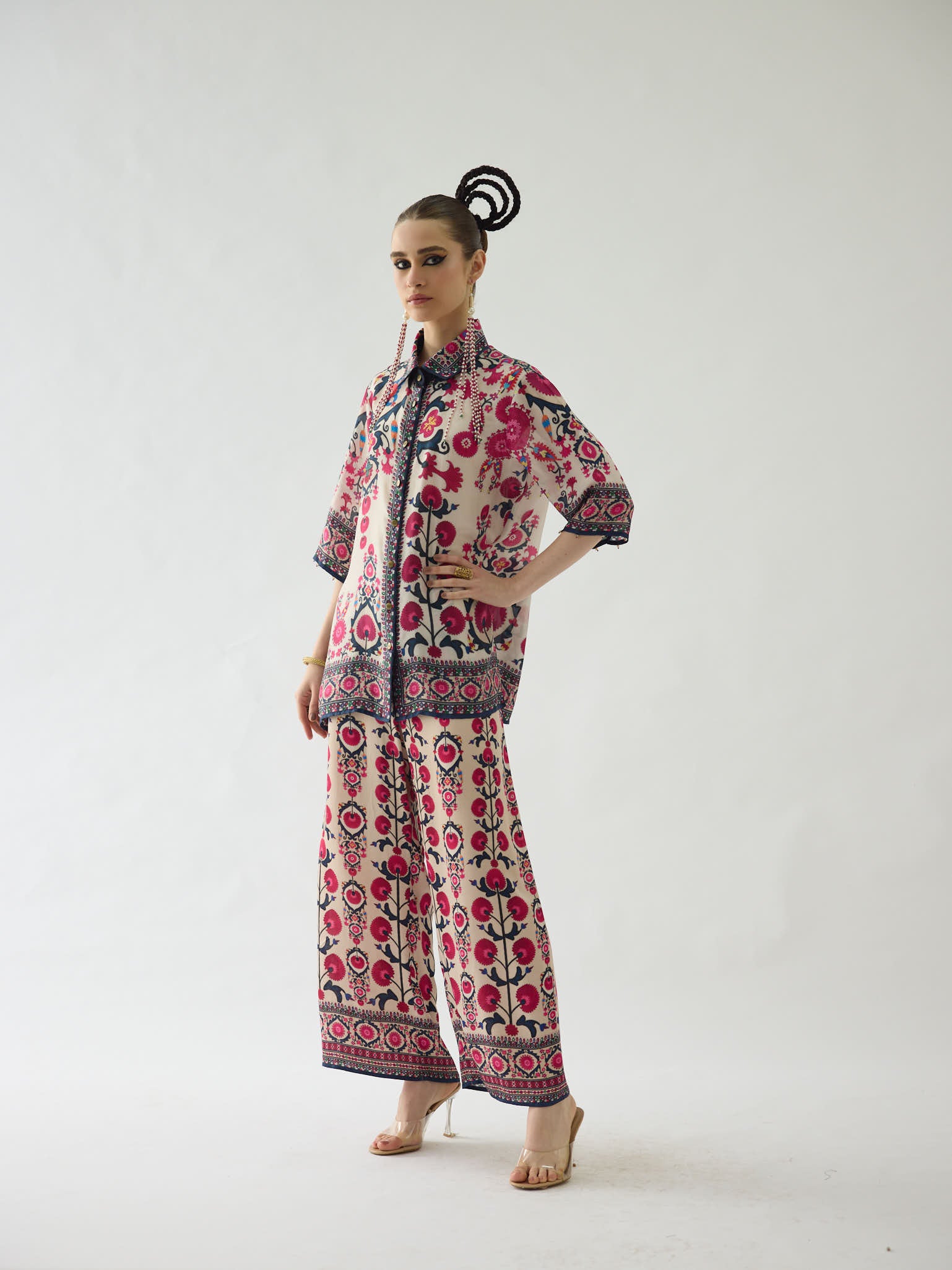 Bukhara Maizah Printed Shirt & Palazzo Set