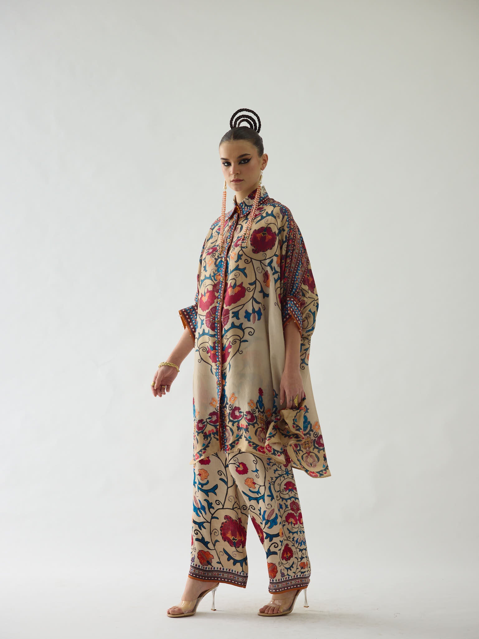 Bukhara Taupe Kamara Tunic Set